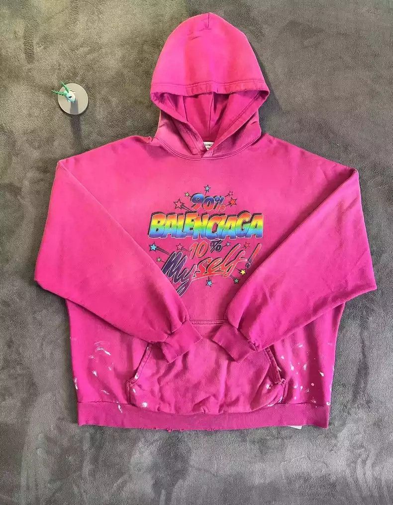Balenciaga rainbow letter logo hoodie