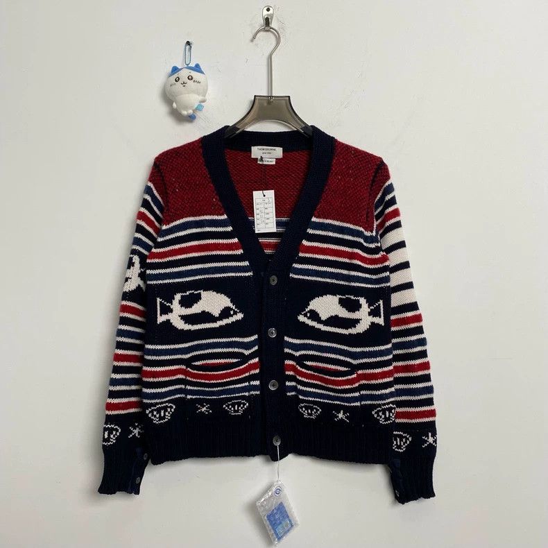 Thom Browne Thom Browne Marine elements red and blue four-striped wool Size US L / EU 52-54 / 3 - 1 Thumbnail