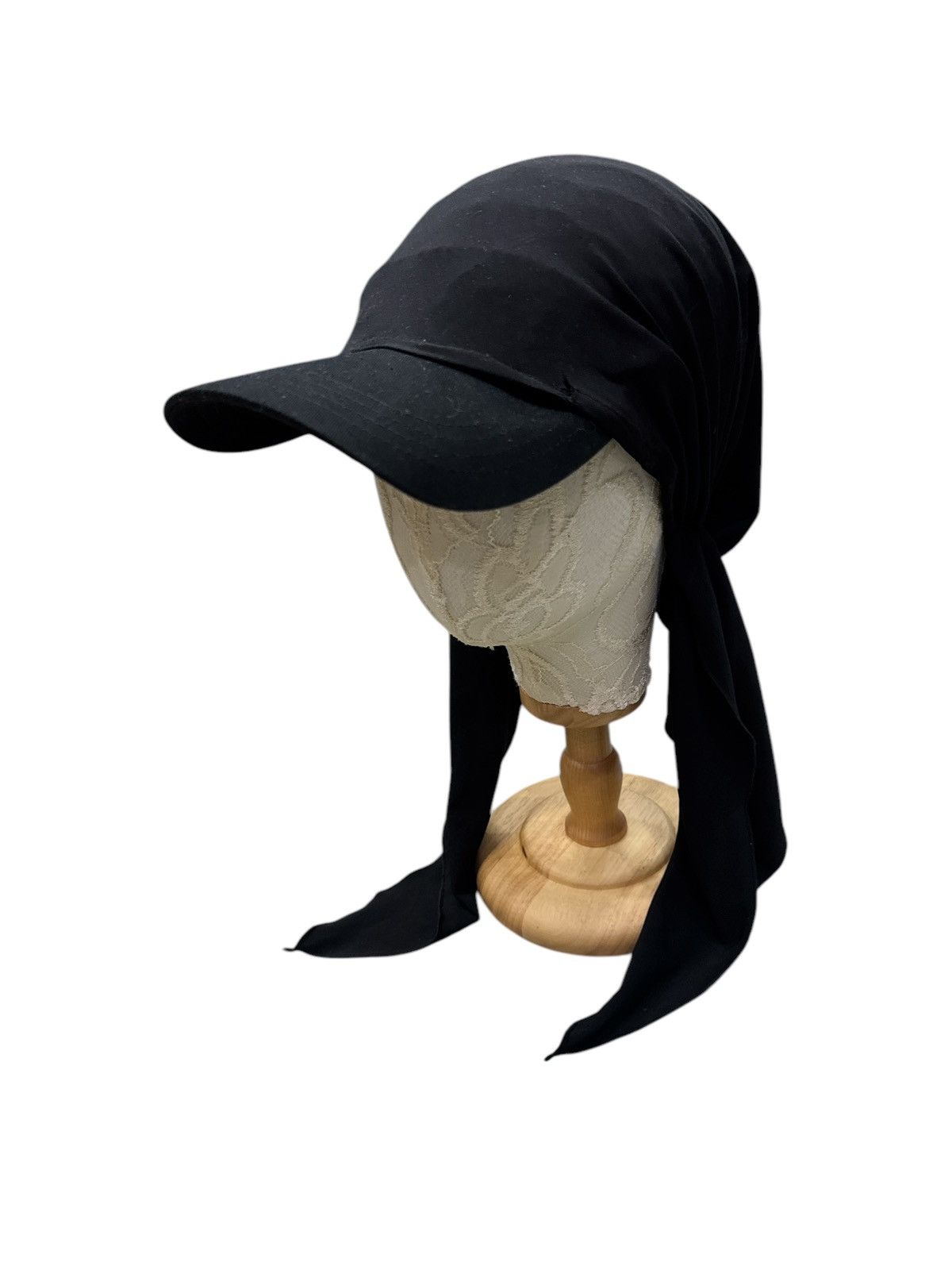 UPTOWN GIRL HEADWEAR BLACK SCARF VISOR HIJAB HAT