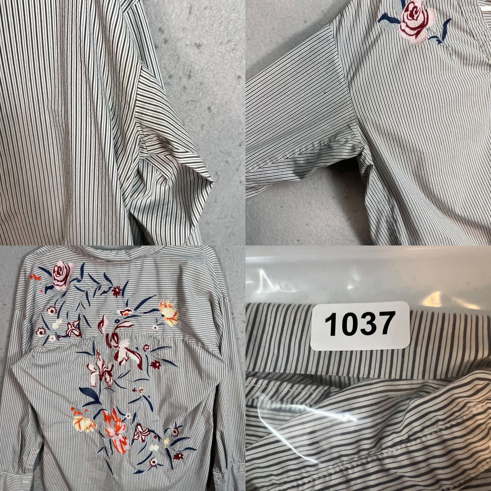 Vintage Skies Are Blue Embroidered Floral Stripe Blouse Top Womens Size 8 Size M / US 6-8 / IT 42-44 - 8 Thumbnail