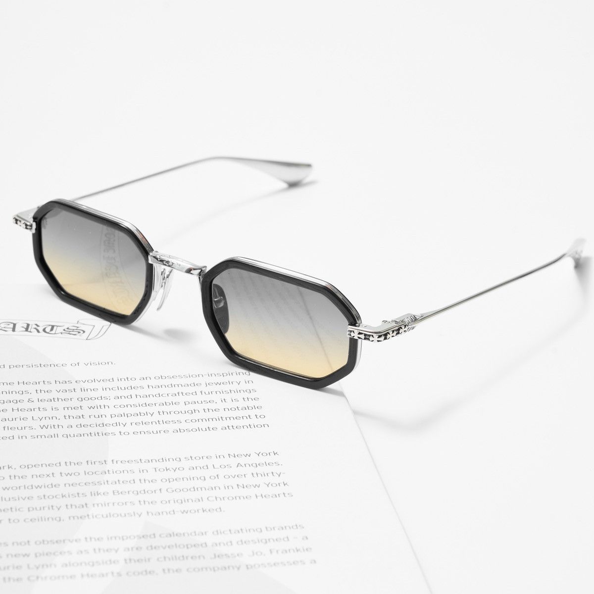 Chrome Hearts CHROME HEARTS STYLIDA BLACK/SHINY SILVER SUNGLASSES Size ONE SIZE - 2 Thumbnail
