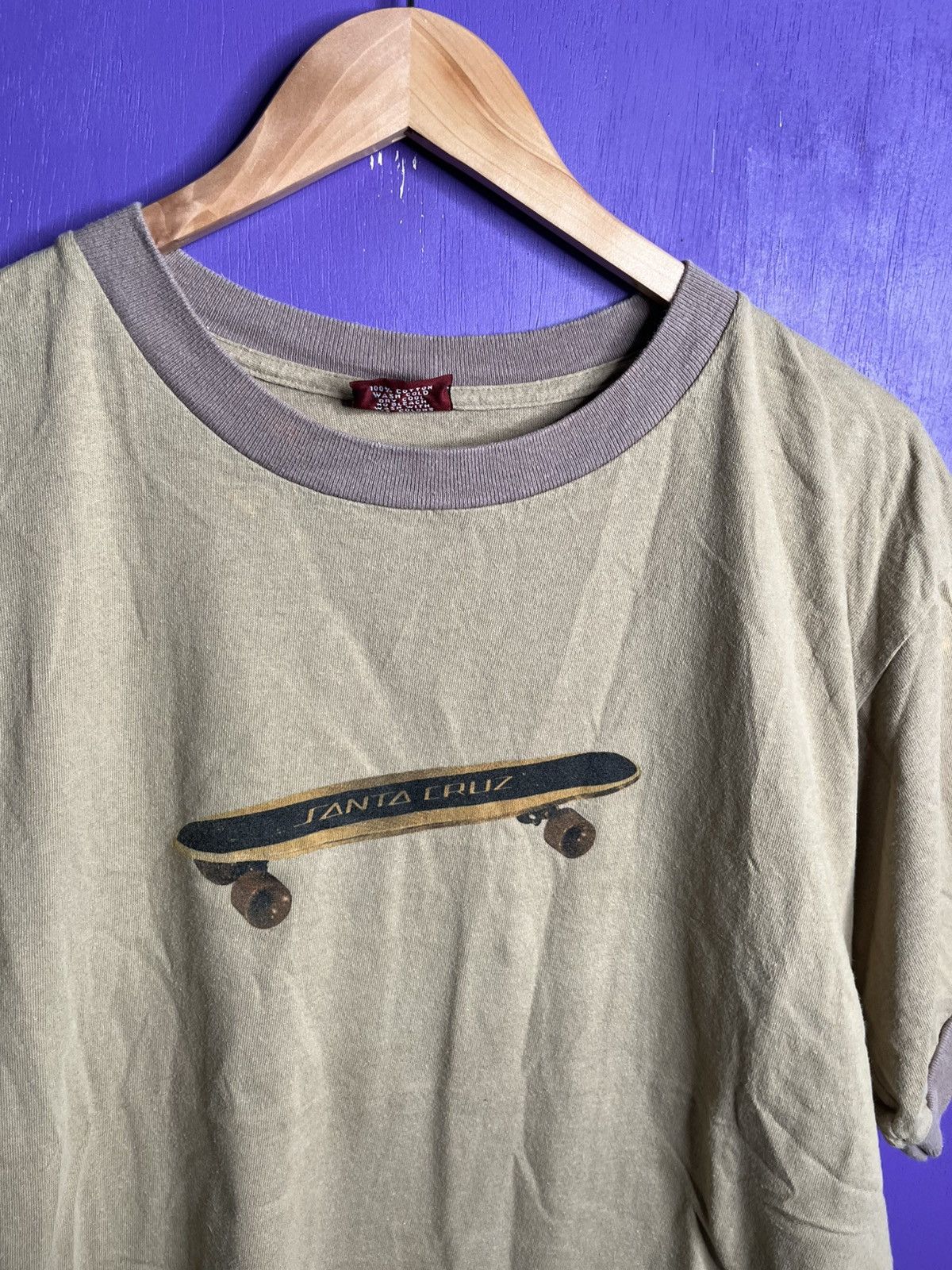 Santa Cruz Skateboards × Vintage Vintage 90s Santa Cruz skateboards ringer t-shirt Size US L / EU 52-54 / 3 - 3 Thumbnail
