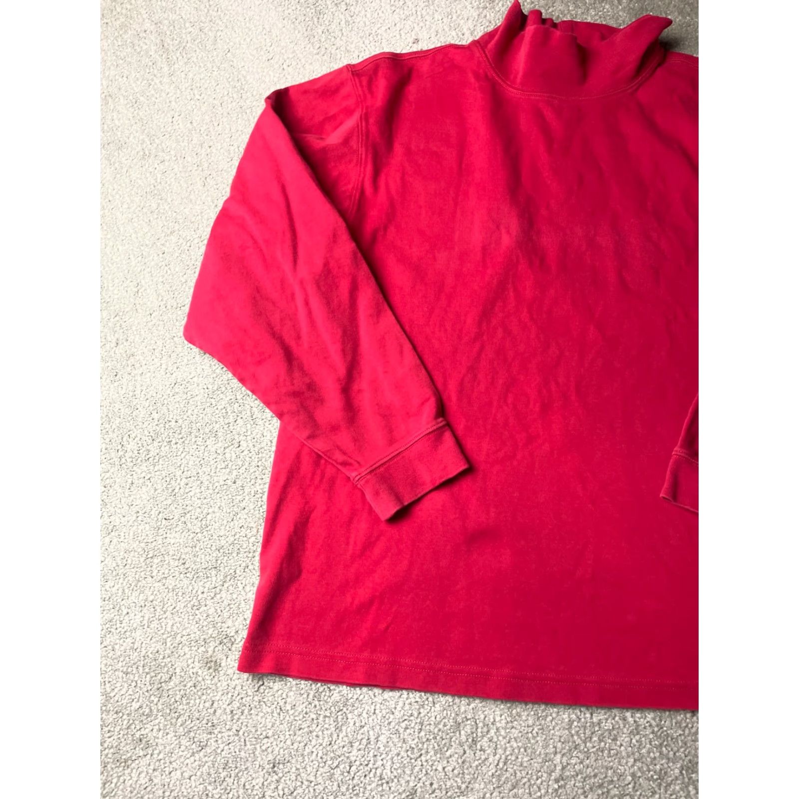 Vintage L.L.Bean Sweater Men's Size Large Reg. Red Long Sleeve Mock Neck Pullover Size L / US 10 / IT 46 - 4 Thumbnail