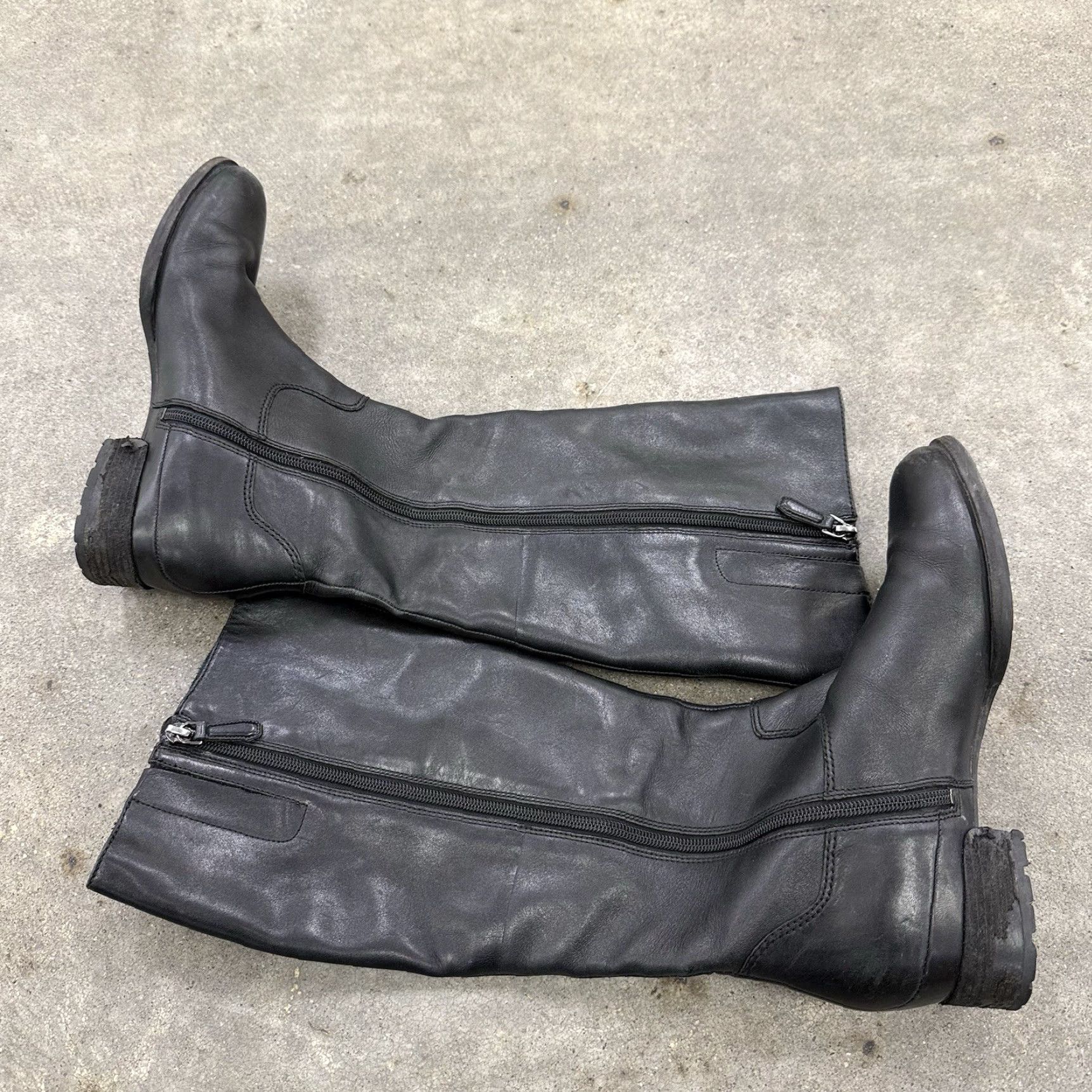 Ecco ECCO Hobart Tall Riding Boot Womens 39/8 Black Leather Moto Buckle Straps Zipper Buckle Western Casual Workwear Comfortable Boots Size US 8 / IT 38 - 6 Thumbnail