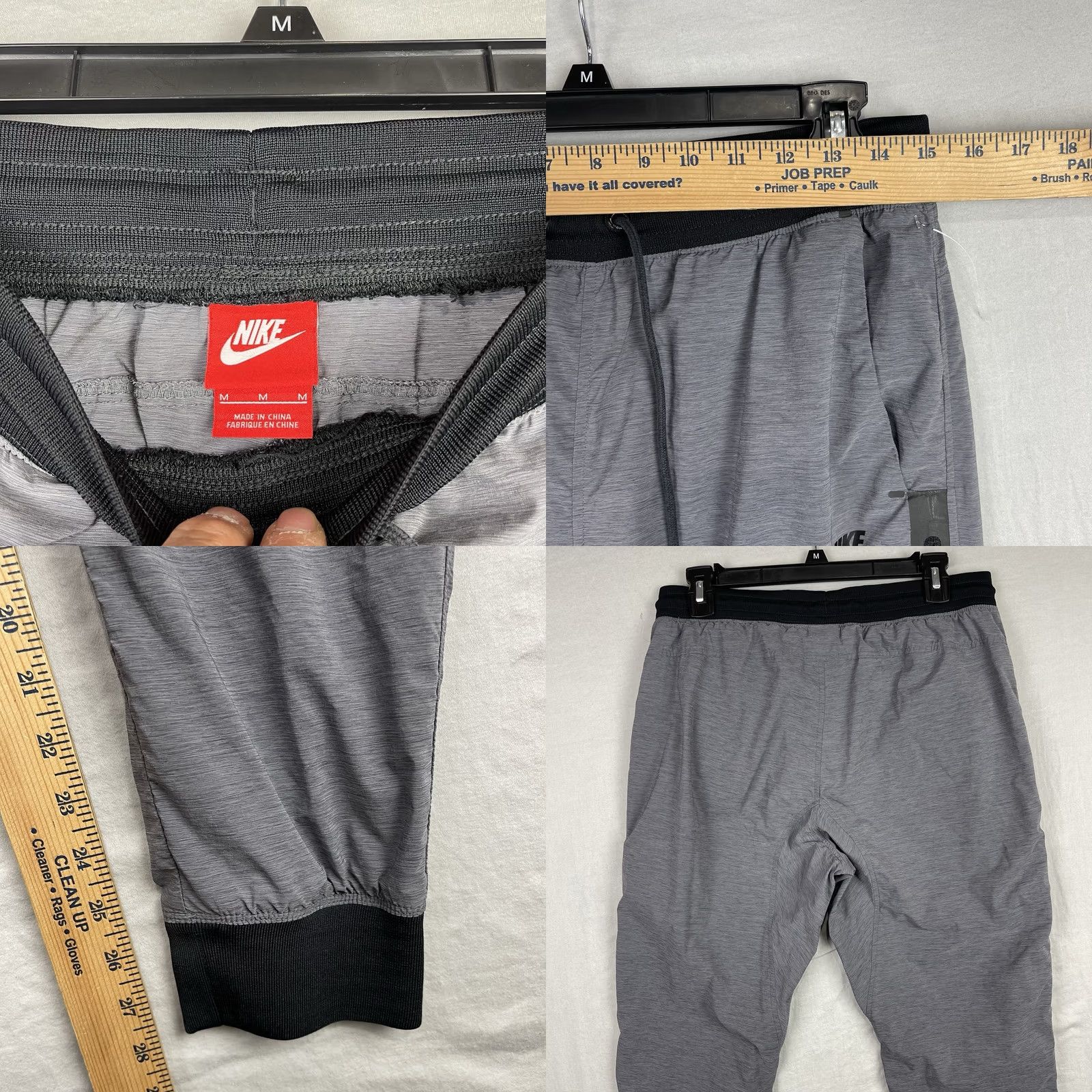 Nike Nike Joggers Womens Medium Bonded Woven Pants Tapered Sportswear Grey Size 32" / US 10 / IT 46 - 8 Thumbnail