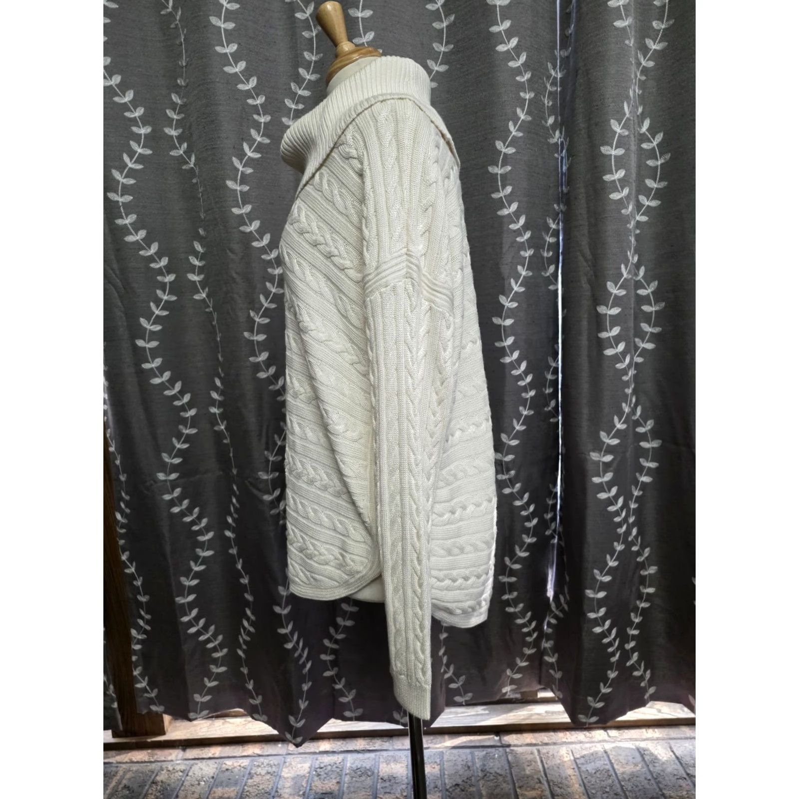 Ralph Lauren VINTAGE Lauren Ralph Lauren Cowl Neck Cable Knit Sweater Ivory Womens XL EUC Size XL / US 12-14 / IT 48-50 - 3 Thumbnail