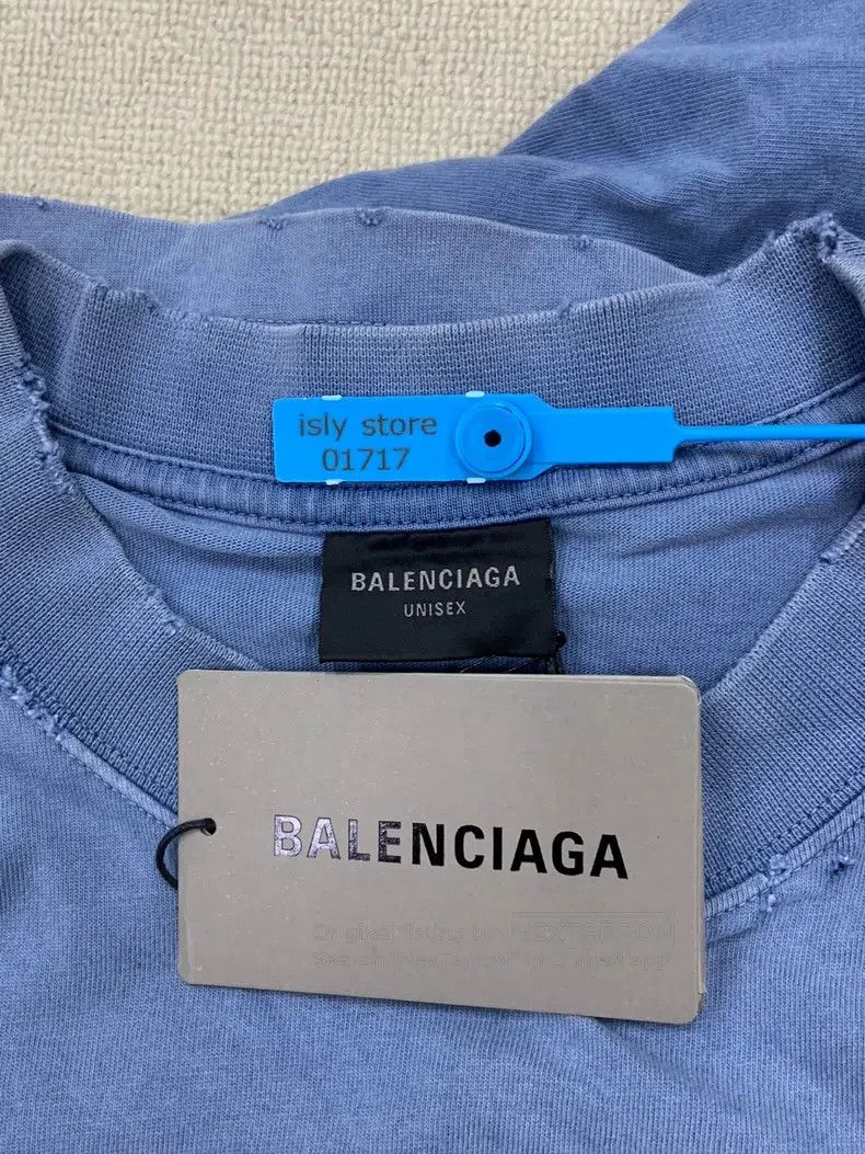 Balenciaga Balenciaga Tape Letter Logo Printed Round Neck Short Sleev Size US XL / EU 56 / 4 - 4 Thumbnail