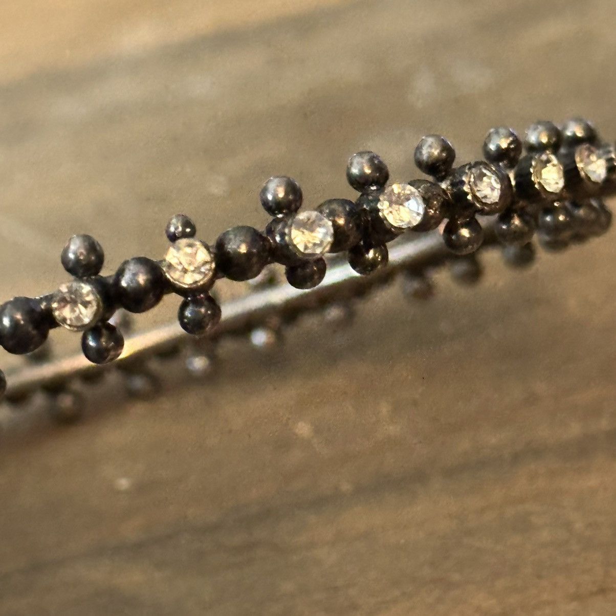 Other Oxidized silver rhinestone bangle bracelet Size ONE SIZE - 3 Thumbnail