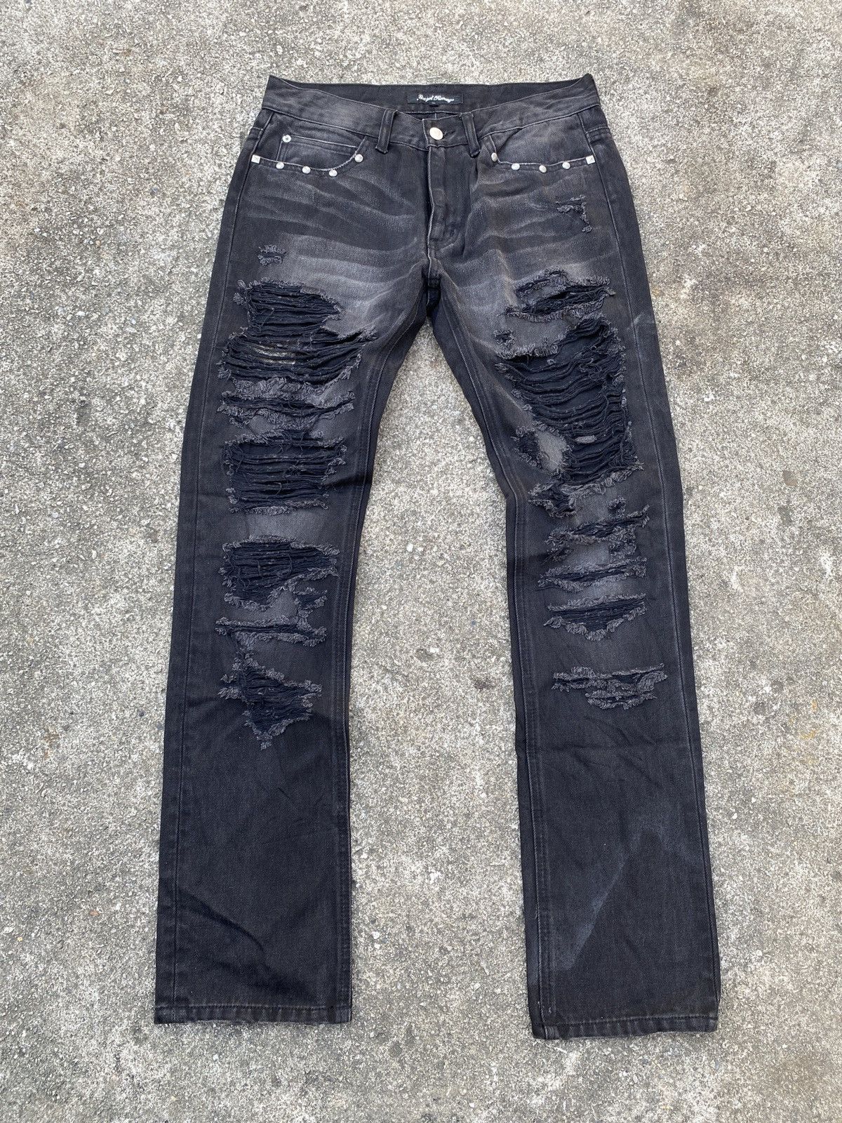 Japanese Brand Sex Pot Revenge Studded Distressed Design Denim Size US 30 / EU 46 - 1 Thumbnail