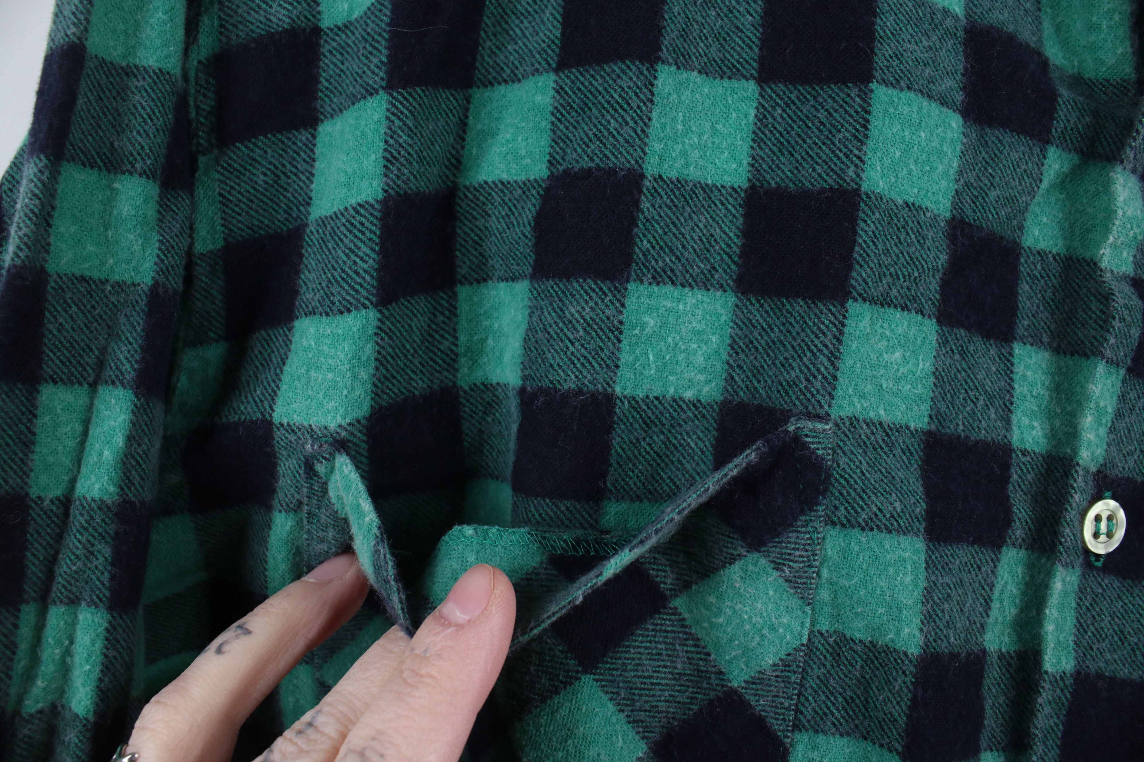 Vintage Vintage 90s Streetwear Flannel Collared Button Shirt Green Size US M / EU 48-50 / 2 - 5 Thumbnail
