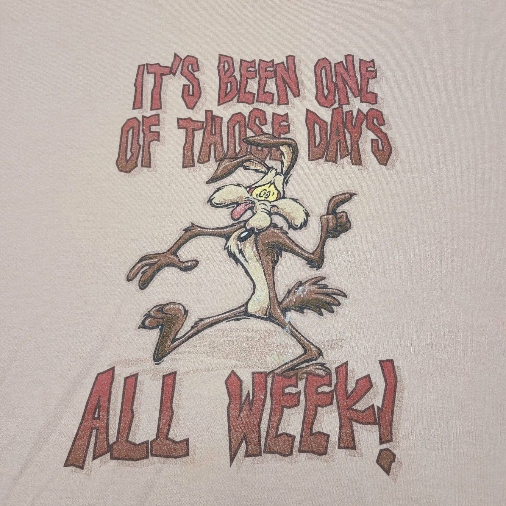 Vintage VINTAGE Warner Bros. Wile E. Coyote Shirt Men’s Large 90s Looney Tunes Crew Neck Short Sleeve T-Shirt Beige Size US L / EU 52-54 / 3 - 2 Thumbnail