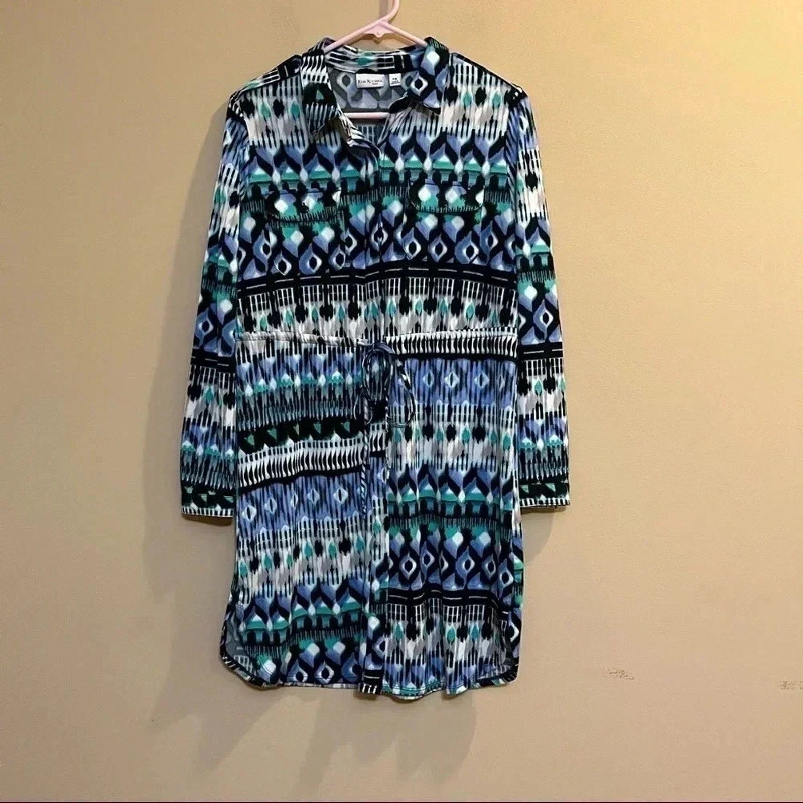 Other Kim Rogers Button Up Shirt Dress Women’s Petite Medium Blue Size M / US 6-8 / IT 42-44 - 1 Thumbnail