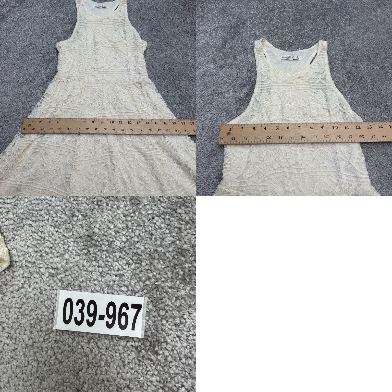 Abercrombie & Fitch Abercrombie & Fitch Lace Floral A-Line Mini Dress Womens Small Ivory Sleeveless Size S / US 4 / IT 40 - 9 Thumbnail