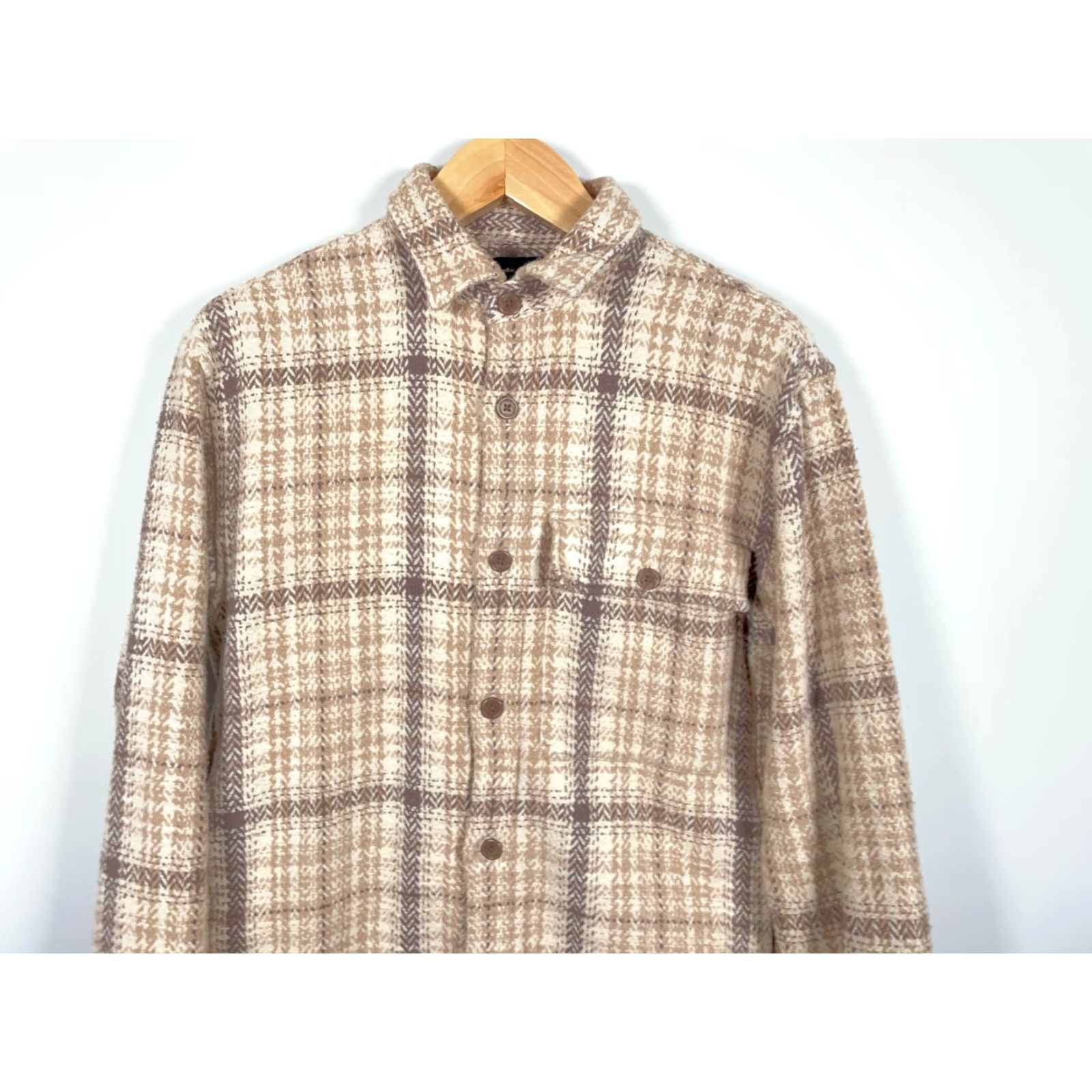 Abercrombie & Fitch Abercrombie & Fitch Flannel Shirt Jacket Mens Medium Beige Plaid Casual Workwear Pockets Unlined Size US M / EU 48-50 / 2 - 4 Thumbnail