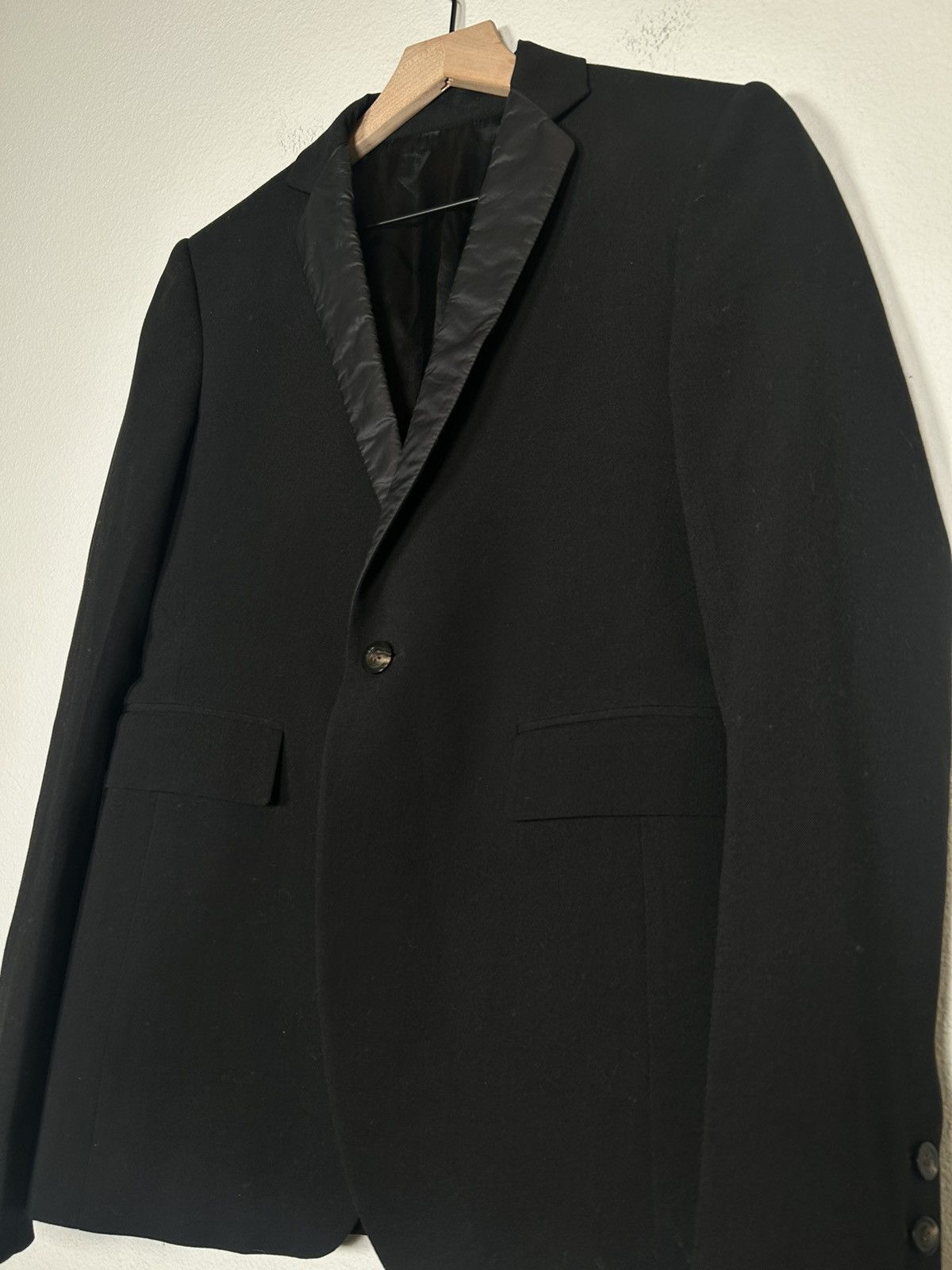 Rick Owens Sisyphus FW18 Nylon lapel Wool Blazer Size US M / EU 48-50 / 2 - 3 Thumbnail