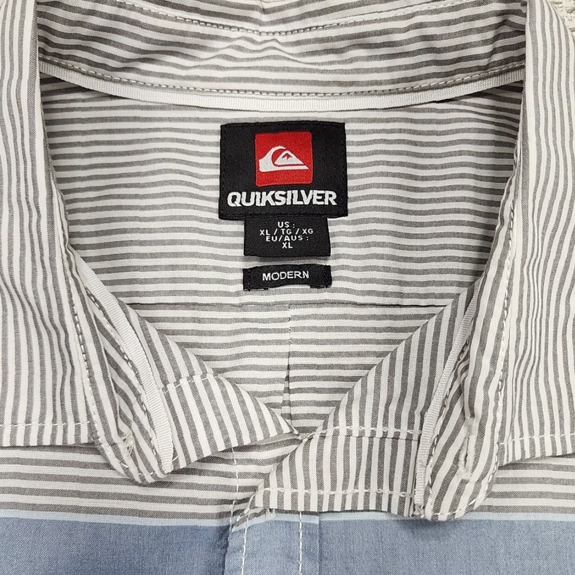 Quiksilver Quiksilver Shirt Mens XL XLarge Button Up Short Sleeve Modern Fit Striped Casual Size US XL / EU 56 / 4 - 5 Thumbnail