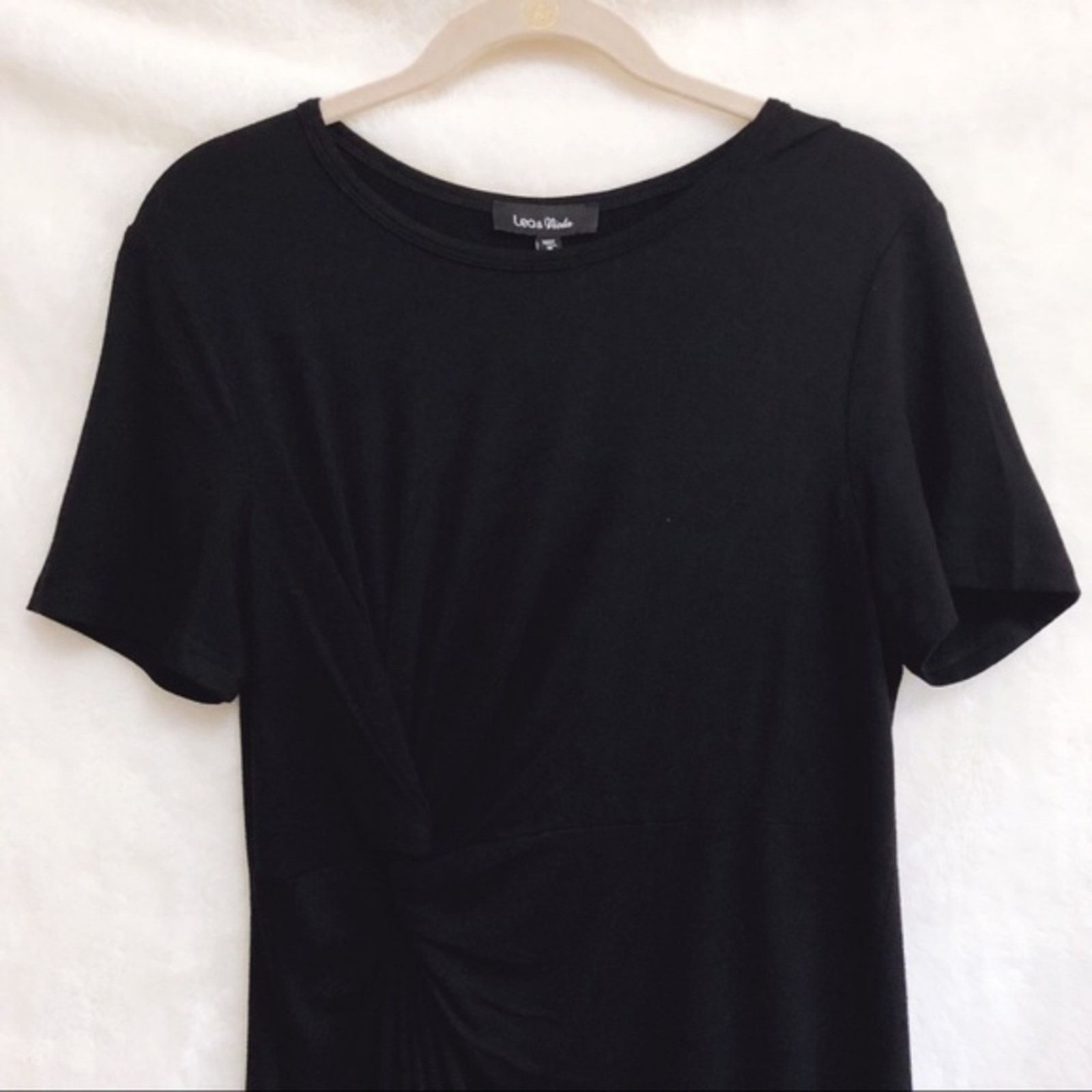 Other Lea & Viola Black Knotted Front T-Shirt Dress Size M / US 6-8 / IT 42-44 - 7 Thumbnail