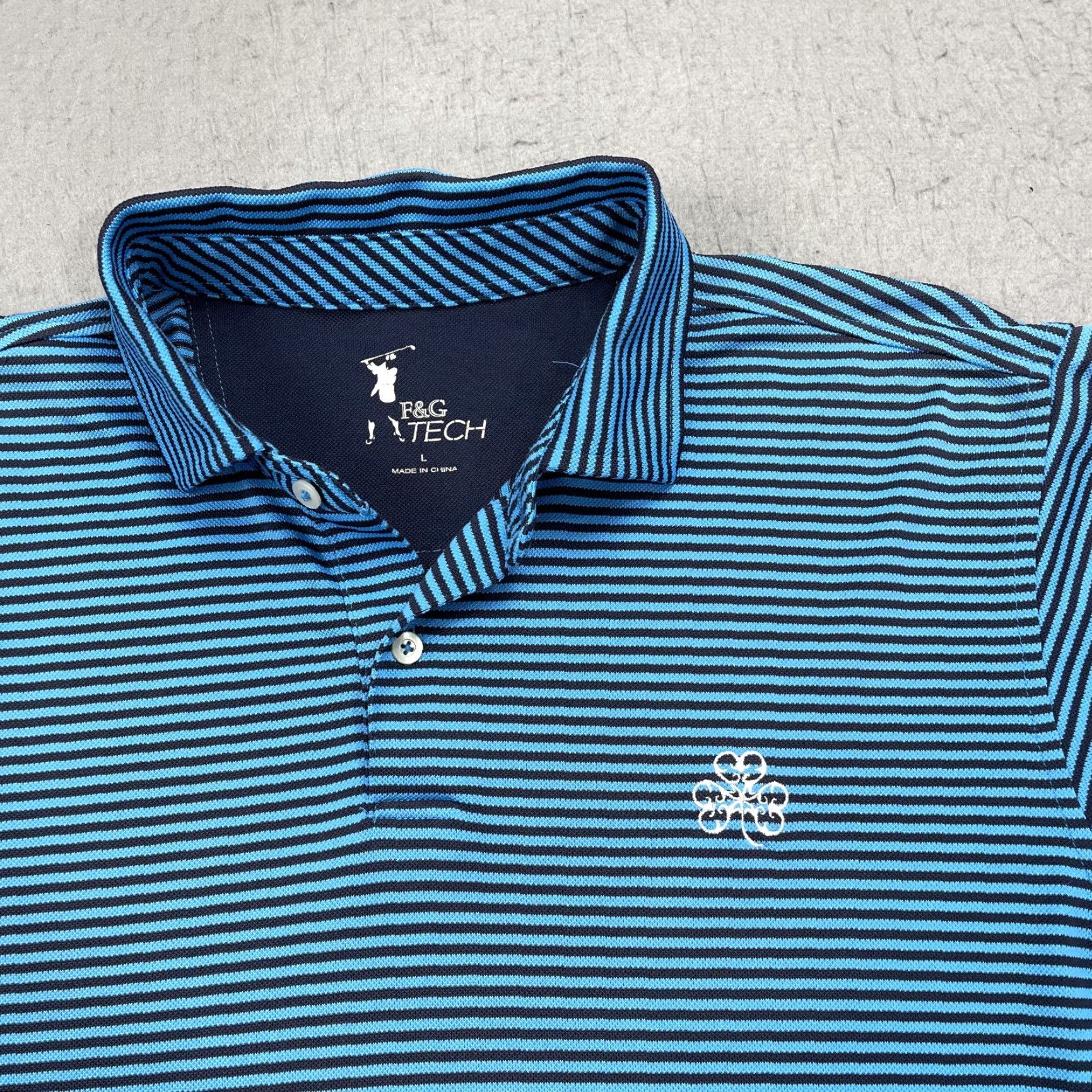 Vintage Fairway & Greene Polo Shirt Mens L Blue Striped Golf 90s? Size US L / EU 52-54 / 3 - 2 Thumbnail