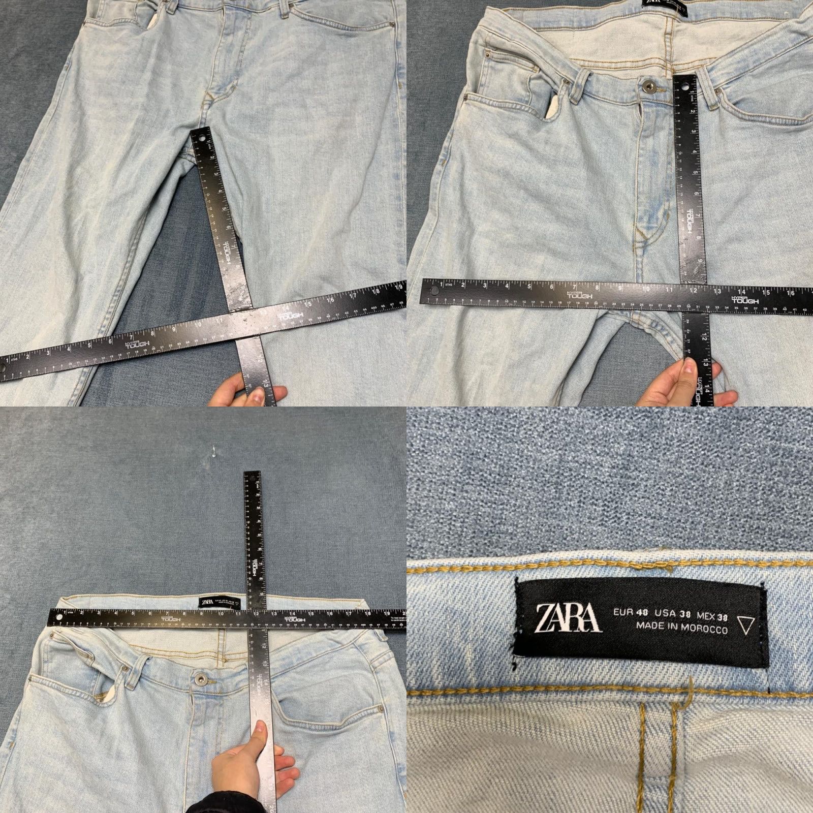 Zara Zara Jeans Mens 38 Blue Denim Cotton Stretch Light Wash Skinny Jeans Streetwear 5-Pocket Design Mens Size US 38 / EU 54 - 8 Thumbnail