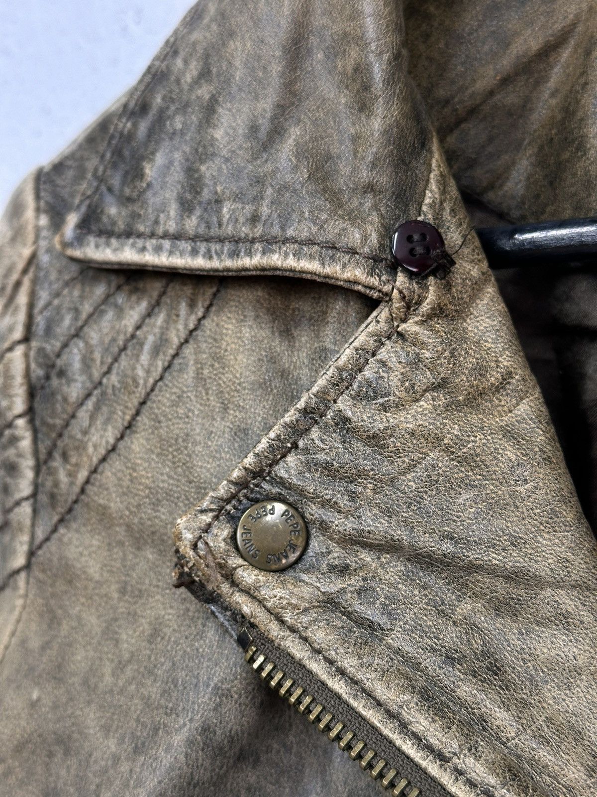 14th Addiction Vintage Leather Jacket Y2K Faded Rick Owens Style Diesel GOA Size S / US 4 / IT 40 - 9 Thumbnail