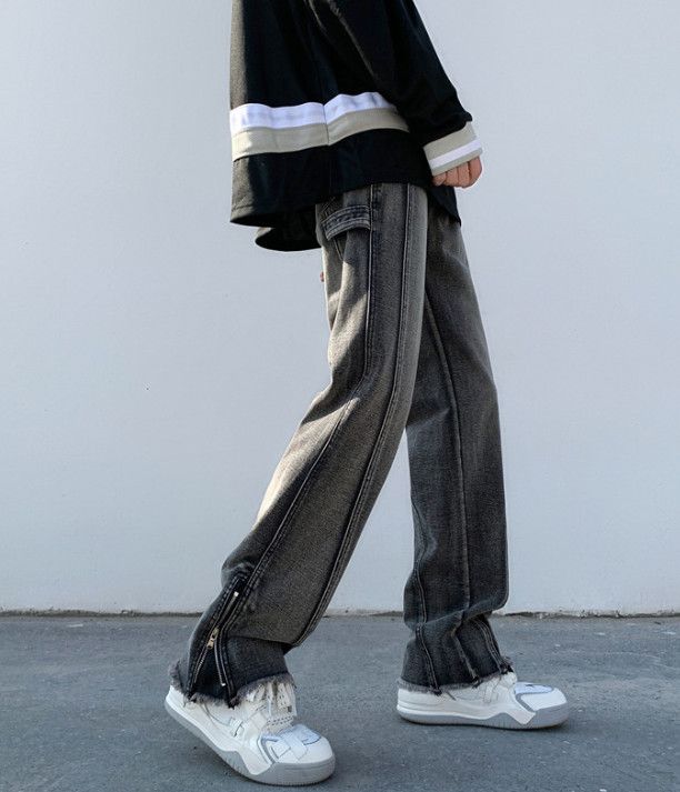 Japanese Brand Men's high street hip-hop washed distressed flared jeans Size US 32 / EU 48 - 3 Thumbnail