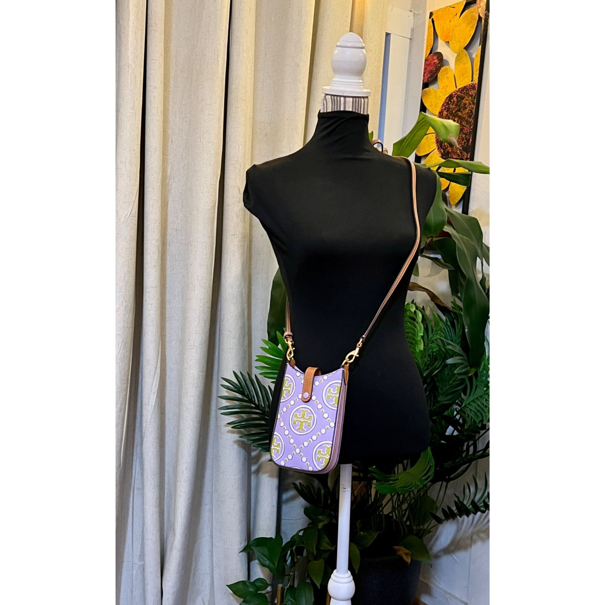 Tory Burch ✺✺ AUTHENTIC TORY BURCH PURPLE & GREEN EMBOSSED CROSSBODY ✺✺ Size ONE SIZE - 8 Thumbnail