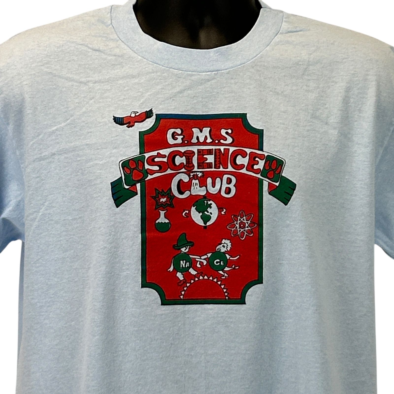 Hanes Vintage 90s GMS Science Club T Shirt Scientist School Blue L Size US L / EU 52-54 / 3 - 1 Thumbnail