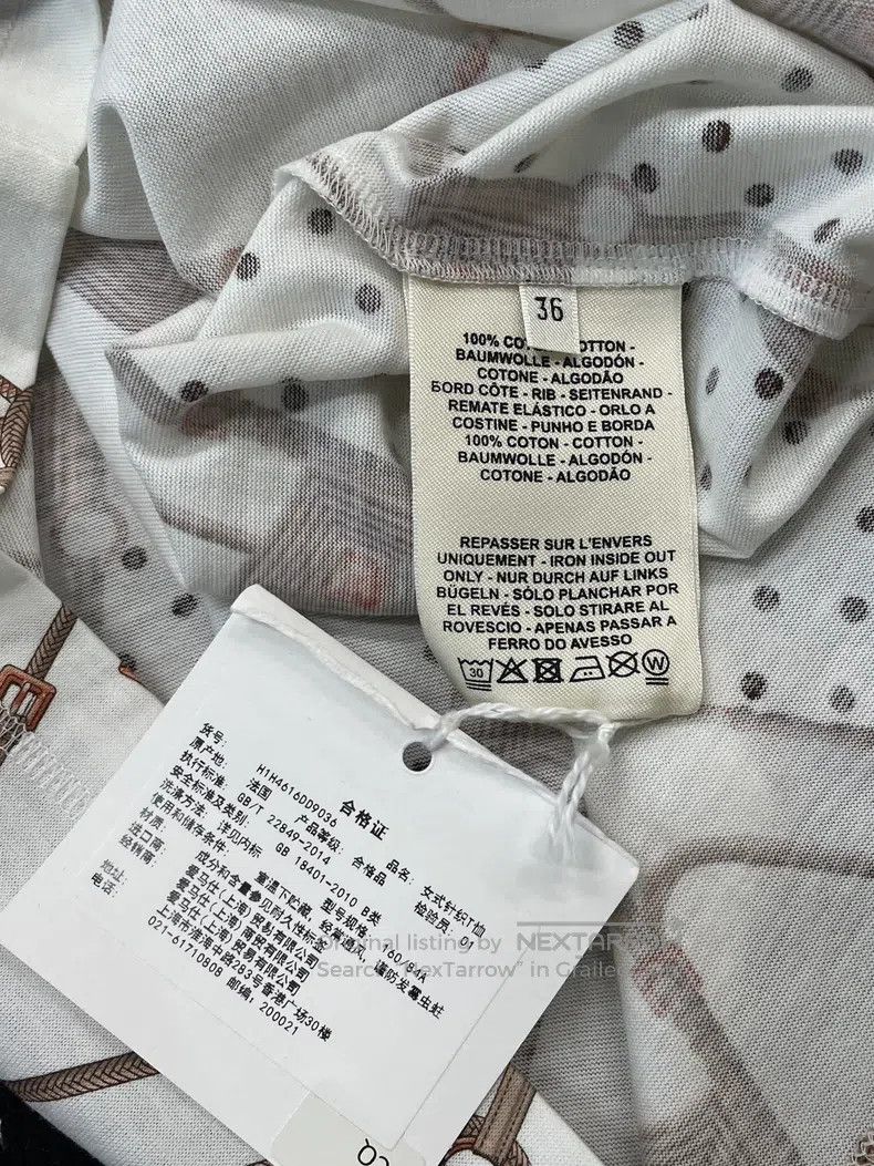 Hermes Hermes Printed polka dot short sleeve T-shirt top Size XS / US 0-2 / IT 36-38 - 4 Thumbnail