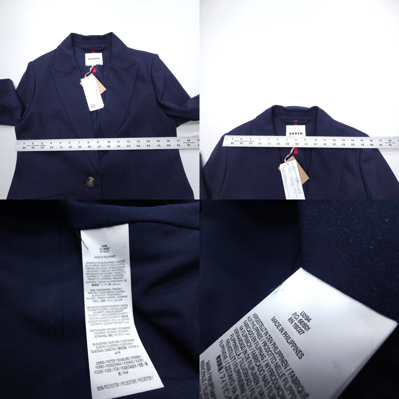Boden Boden Marylebone Ponte Blazer Womens 8 R Navy Blue Career Preppy Stretch NWT Blazer Size M / US 6-8 / IT 42-44 - 8 Thumbnail