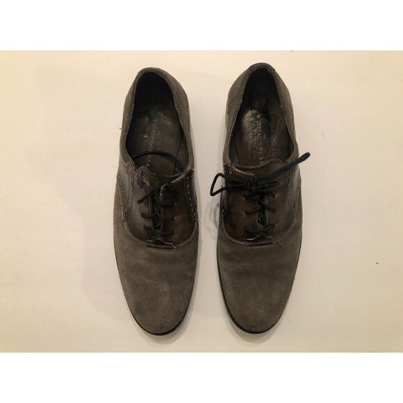 John Varvatos john varvatos men's gray leather suede dress shoes size: 9M Size US 9 / EU 42 - 2 Thumbnail