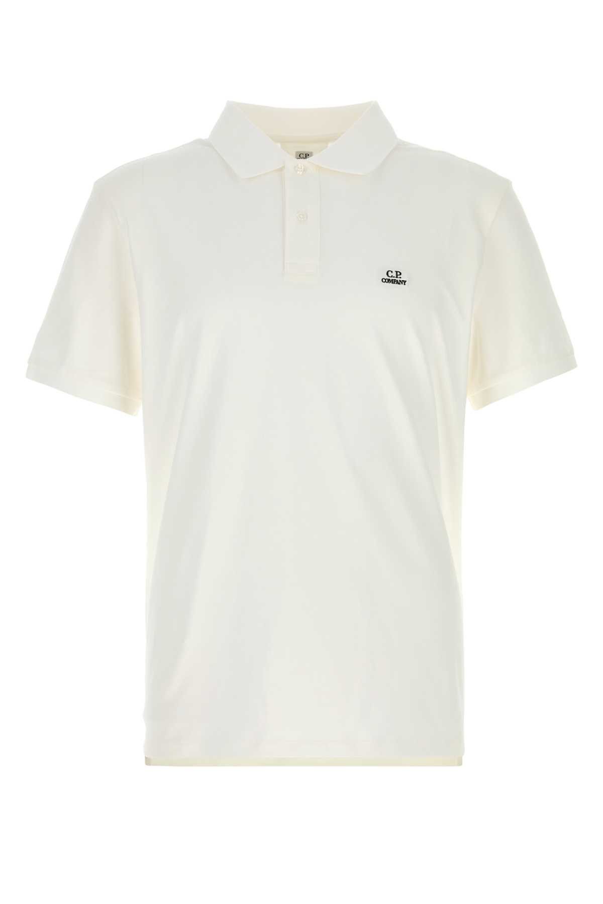 C.P. Company White Stretch Piquet Polo Shirt Size US S / EU 44-46 / 1 - 1 Thumbnail