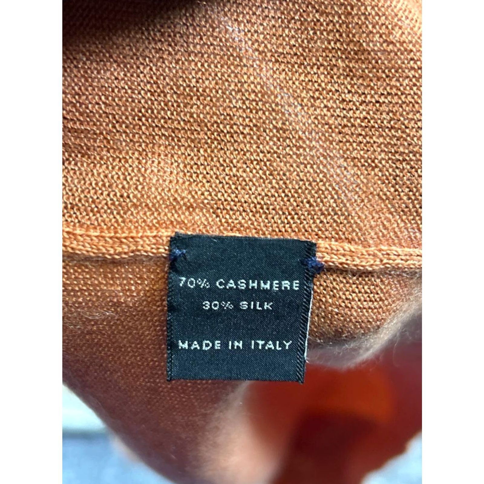 Vintage Manrico Sweater Mens Large Orange Cashmere Silk Knit Quarter Zip Size US L / EU 52-54 / 3 - 4 Thumbnail