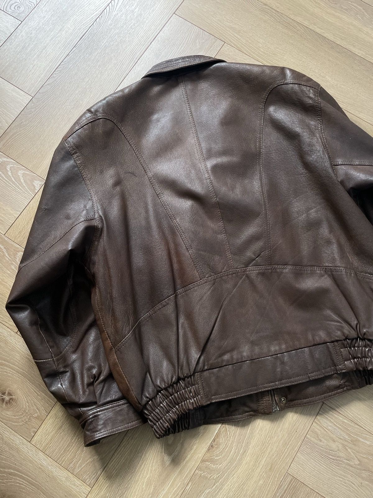 Vintage Vintage Y2k Black Real Leather Zip Bomber Jacket Avant Garde Size US XL / EU 56 / 4 - 7 Thumbnail