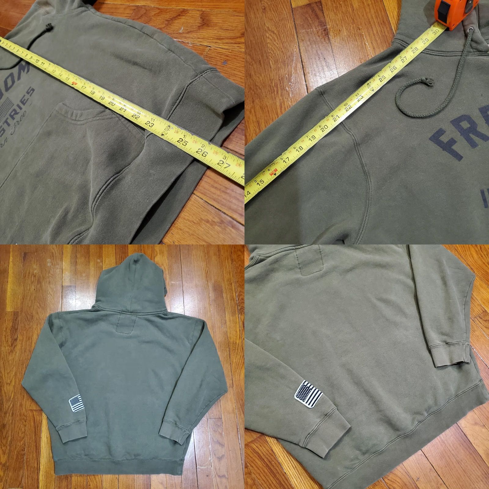 Born VINTAGE? No. Freedom Industries Hoodie Mens Large Green Born Free Flag Graphic Size US L / EU 52-54 / 3 - 8 Thumbnail