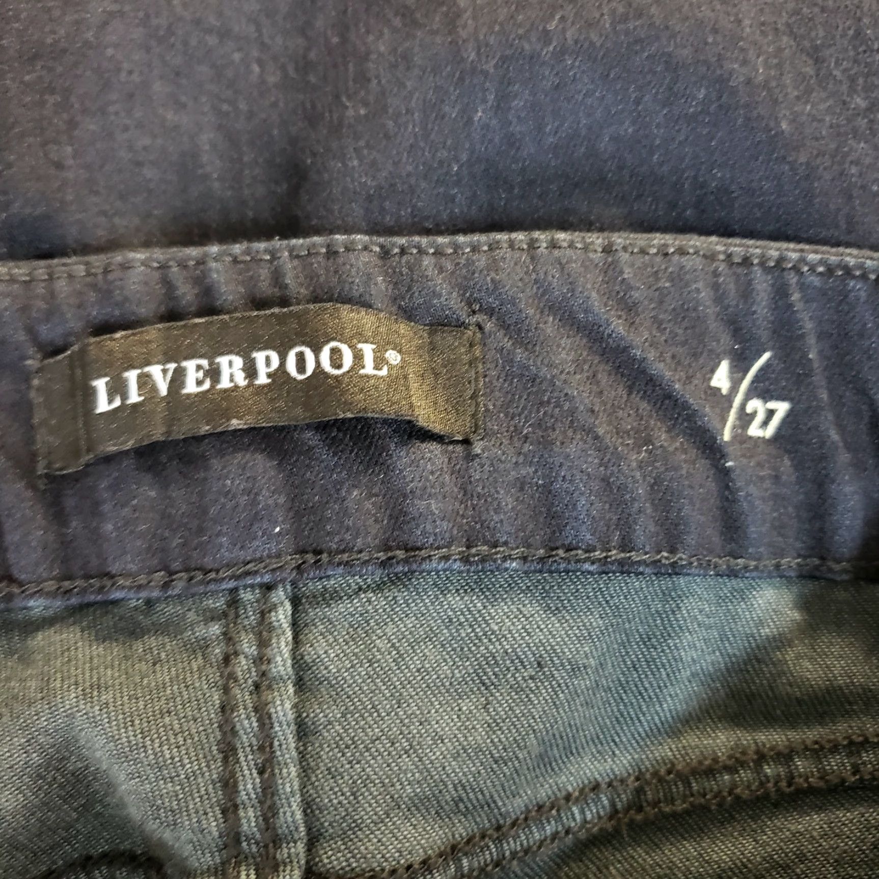Vintage Liverpool Womens The Skinny Pull On Jeans Sz 4 Blue Dark Wash Mid Rise Size 27" / US 4 / IT 40 - 7 Thumbnail