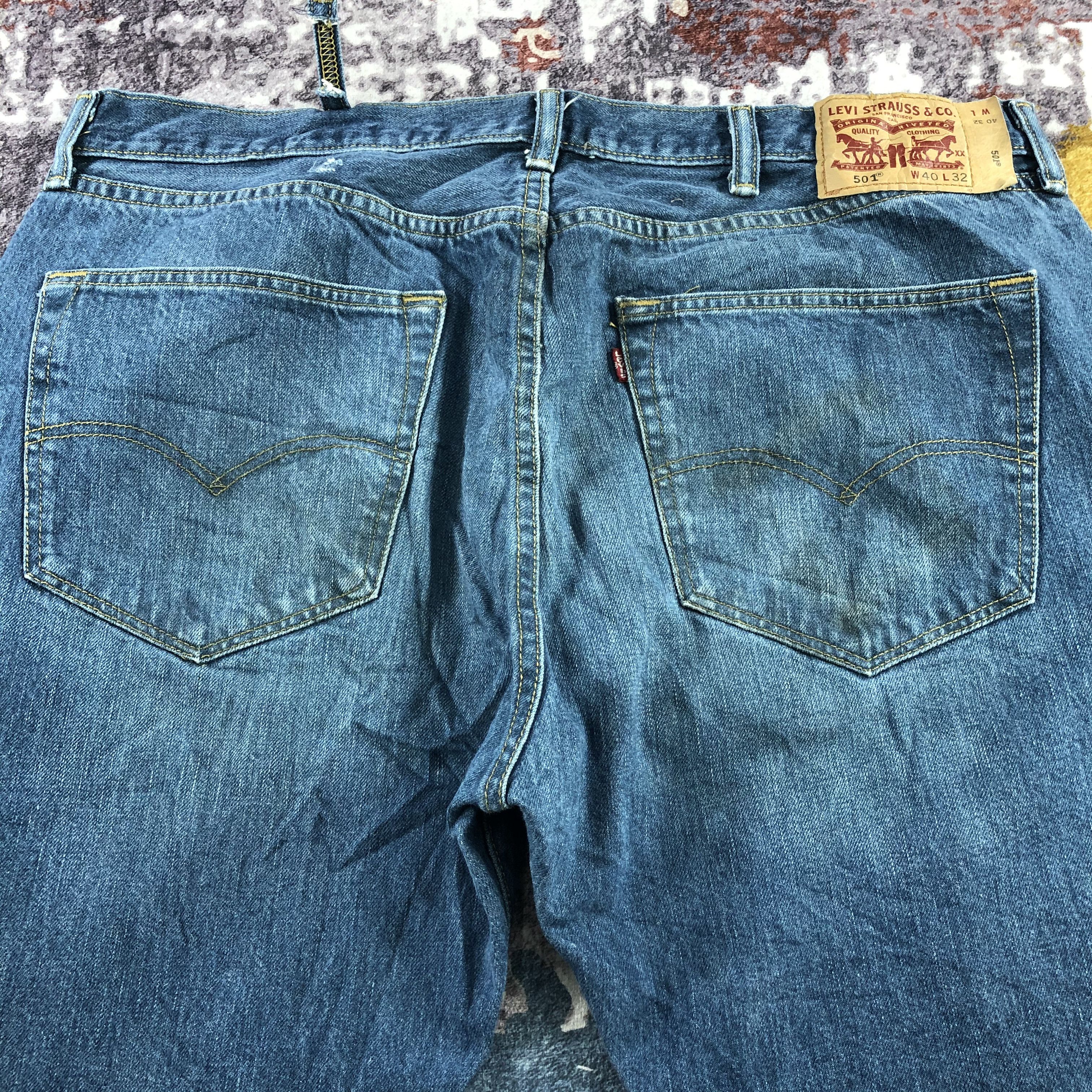 Levi's Vintage Blue Wash Levis 501 Jeans-JM3091 Size US 40 / EU 56 - 4 Thumbnail