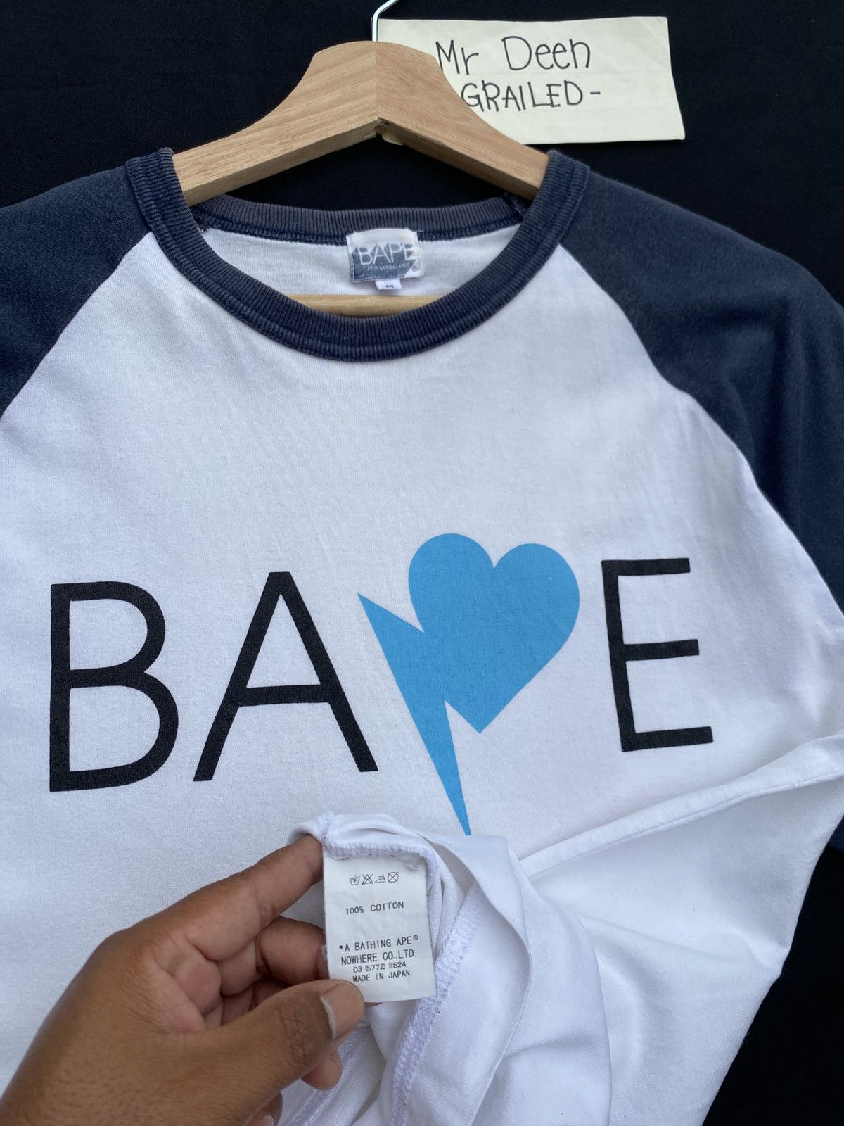 Bape Rare BAPE Blue Love Heart Sign Tshirt Size US M / EU 48-50 / 2 - 14 Thumbnail