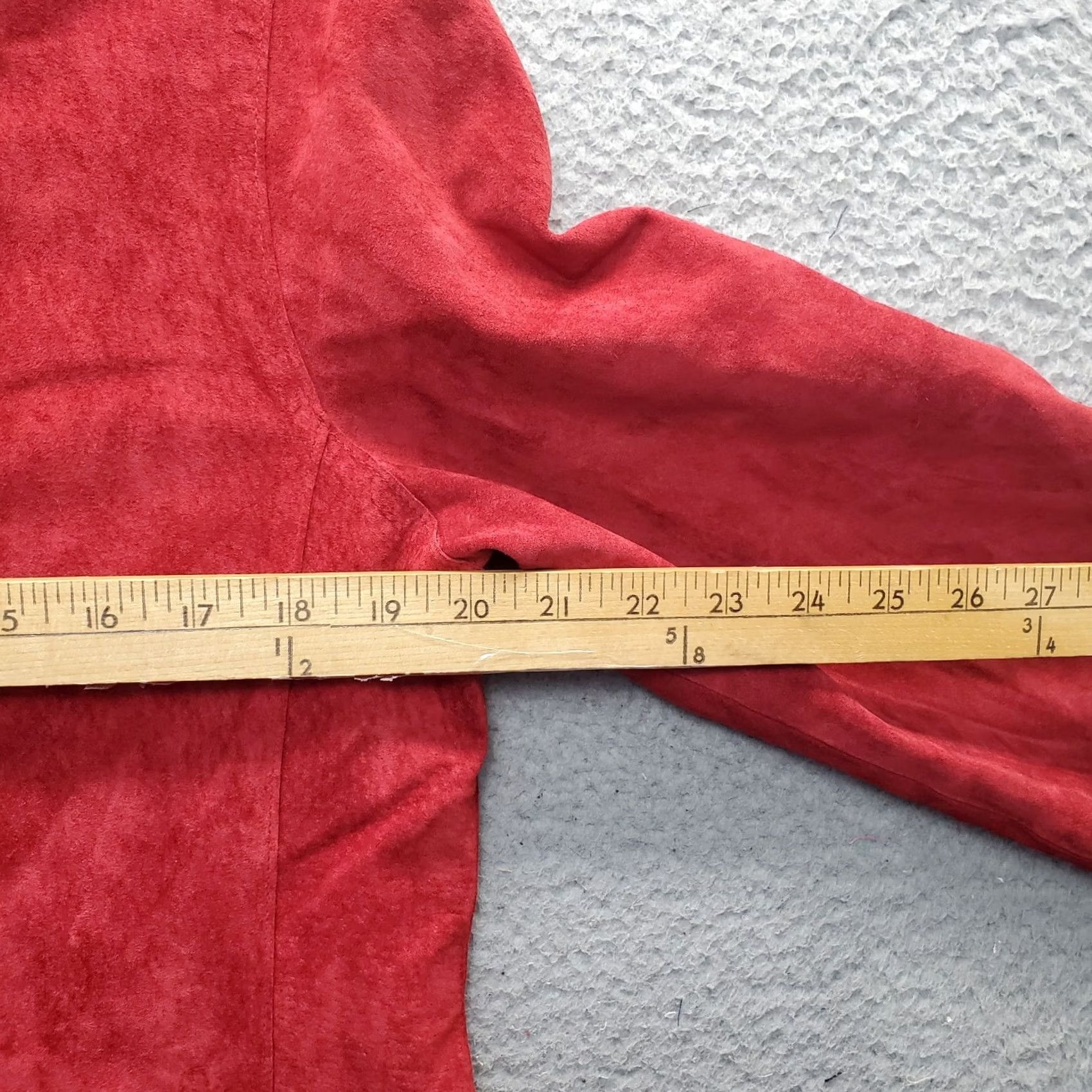 Vintage Valerie Stevens Shacket Womens Size L Red Leather Button Up Slit Sleeve Lined Suede 100% Leather Vintage: No Size L / US 10 / IT 46 - 5 Thumbnail