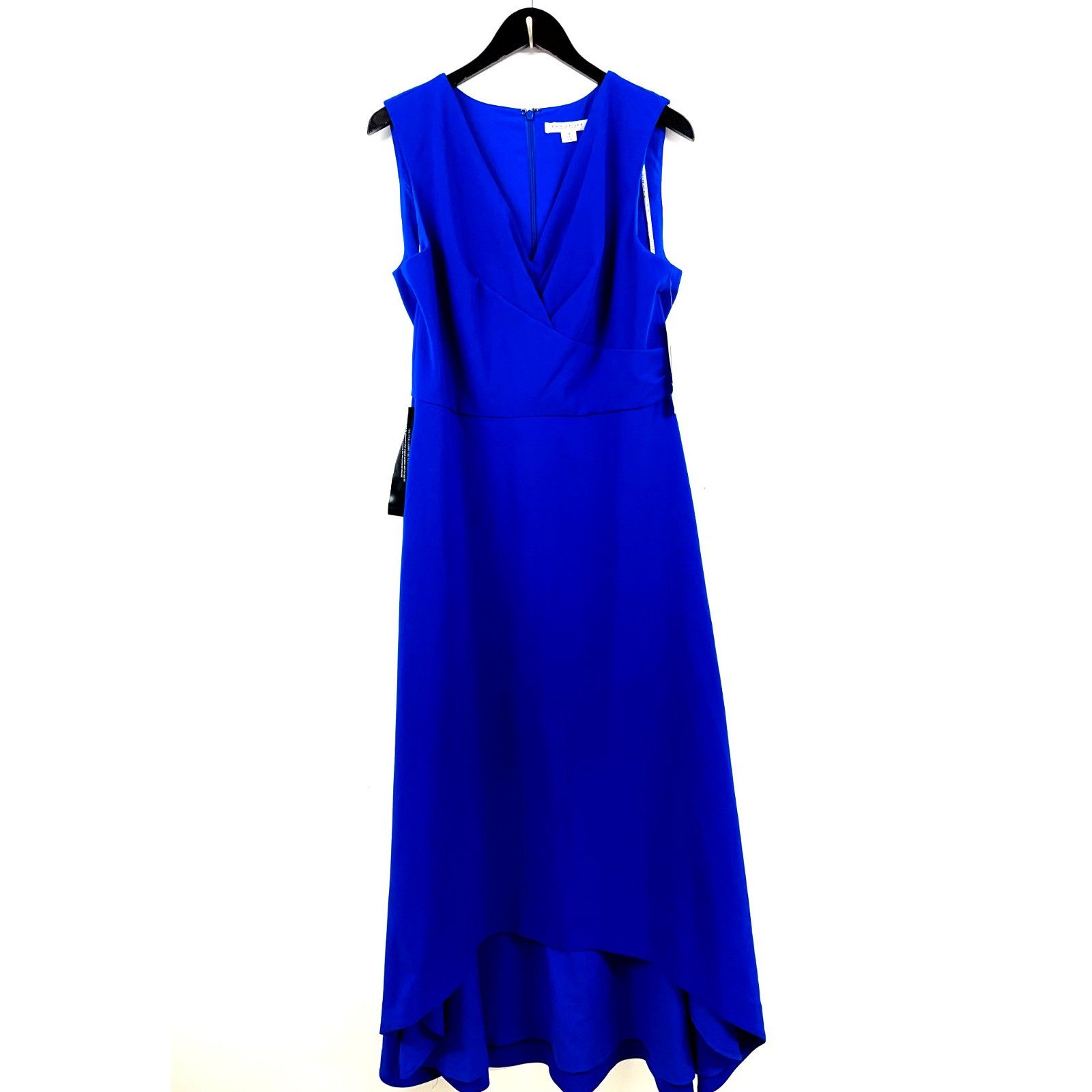 image of Kay Unger New York Women's Sapphire Blue Pleat High/low A-Li (Size XL)