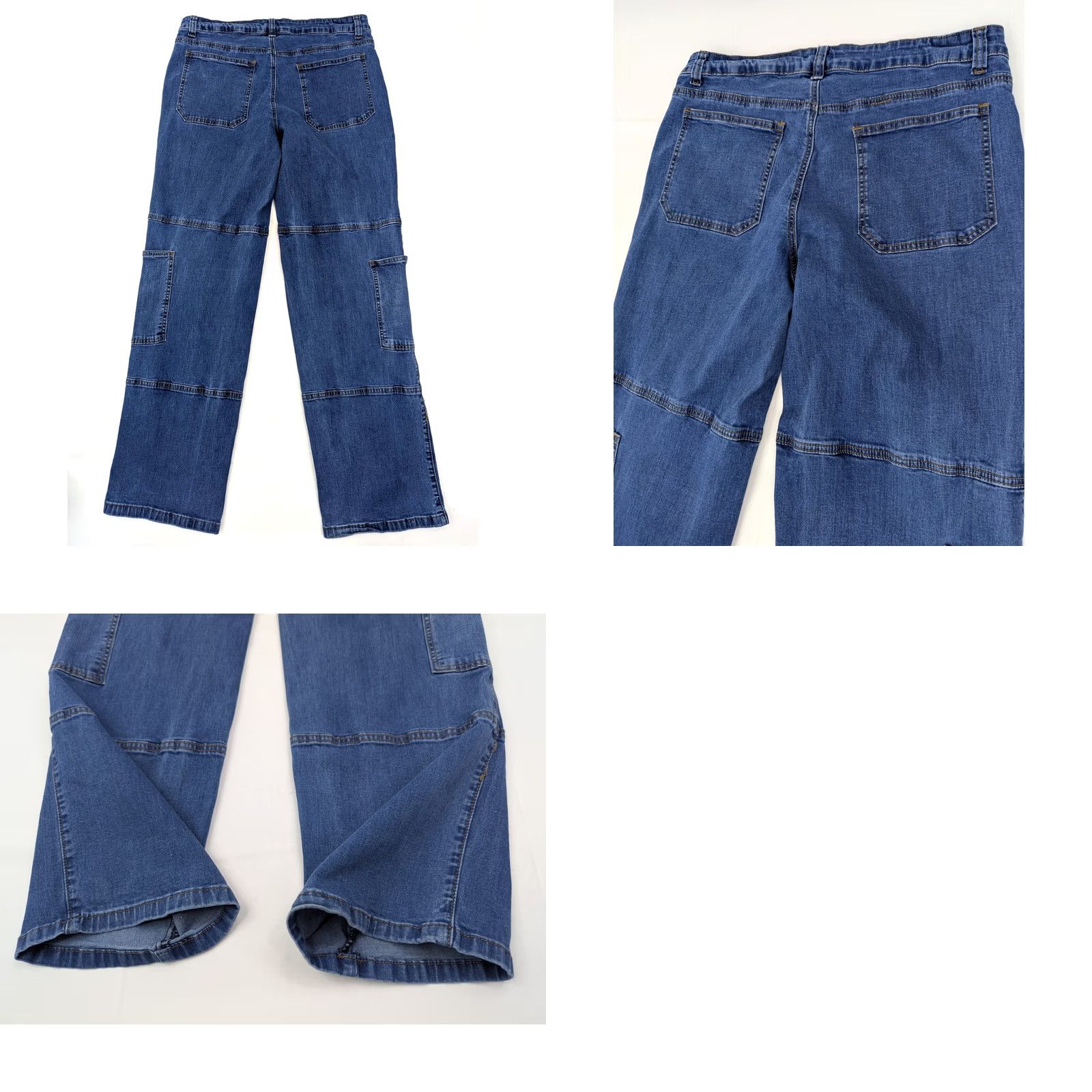 Hot Topic Hot Topic Jeans Women 32x32 Hi-Rise Denim Cargo Pants 90s Retro Y2K Blue Dark Vintage Regular 32 Inseam 31" Wide-Leg Denim Pants Size 24" / US 00 / IT 34 - 9 Thumbnail