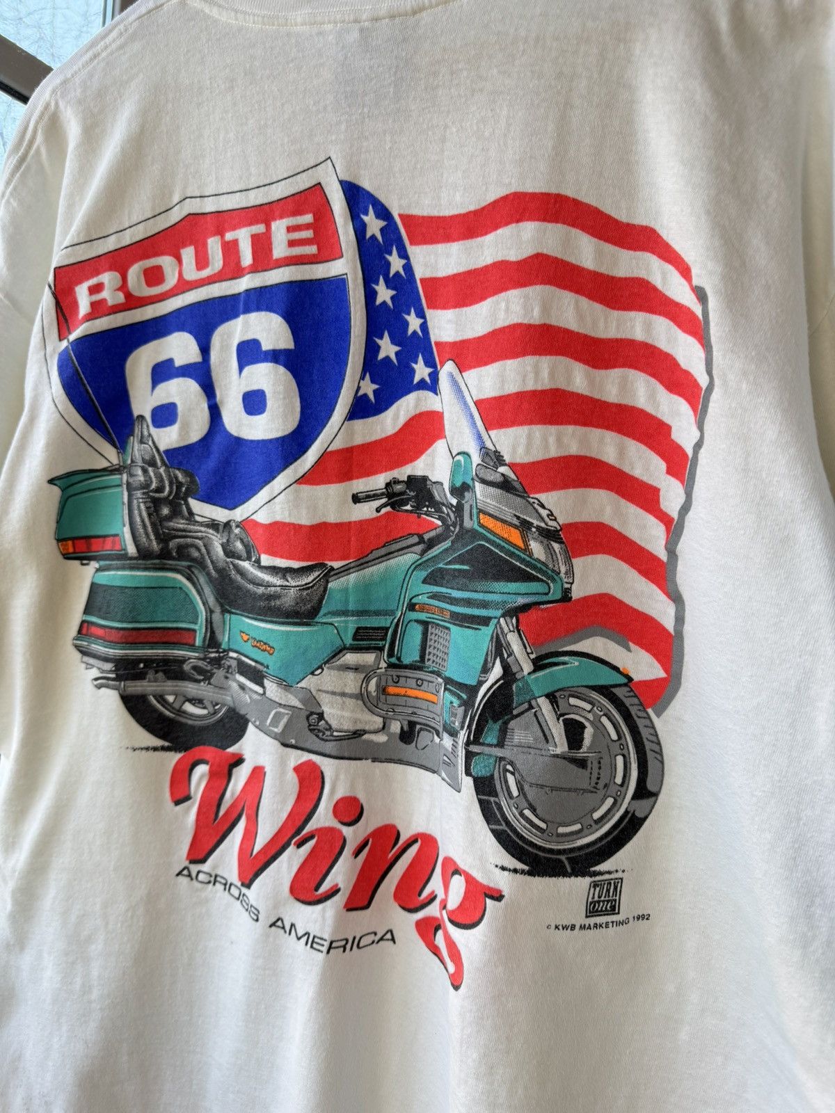 Vintage Route 66 Wing Across America vintage 1992 t-shirt 🇺🇸 Size US XL / EU 56 / 4 - 2 Thumbnail