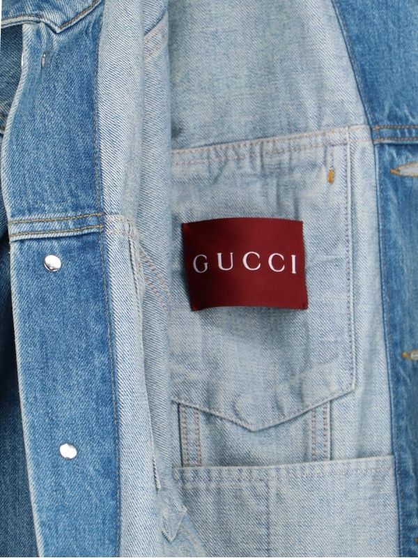 Gucci Gucci GG Double G Lasered Buttoned Pockets Denim Jacket Size US L / EU 52-54 / 3 - 7 Thumbnail