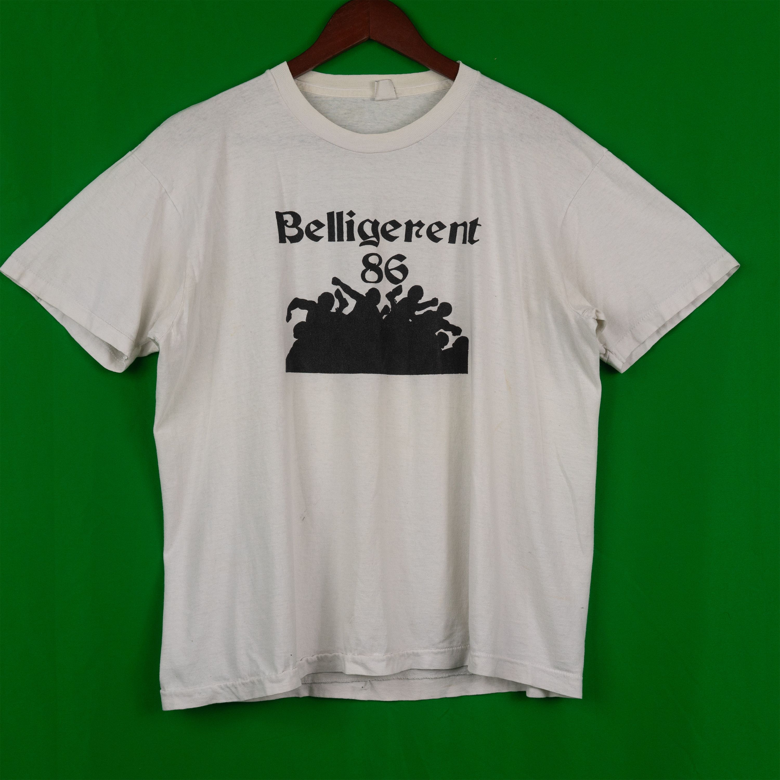 Band Tees × Vintage Vintage Single Stitch "Belligerent 86" Punk Band Shirt Size US L / EU 52-54 / 3 - 5 Thumbnail