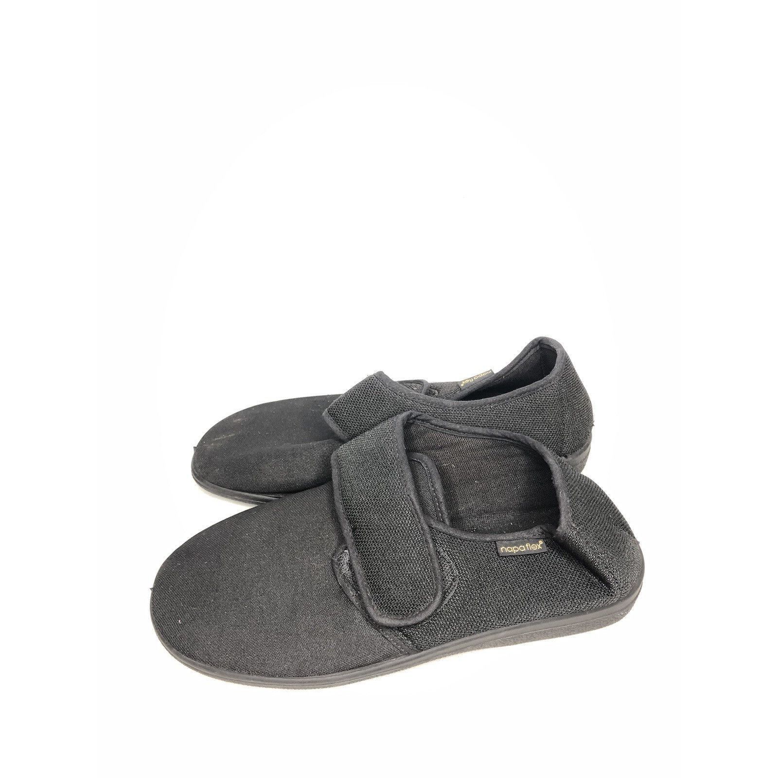 NADA Napa Flex Black Fabric Textile Comfort Flat Strap Shoes Wome Size US 10.5 / IT 40.5 - 10 Thumbnail