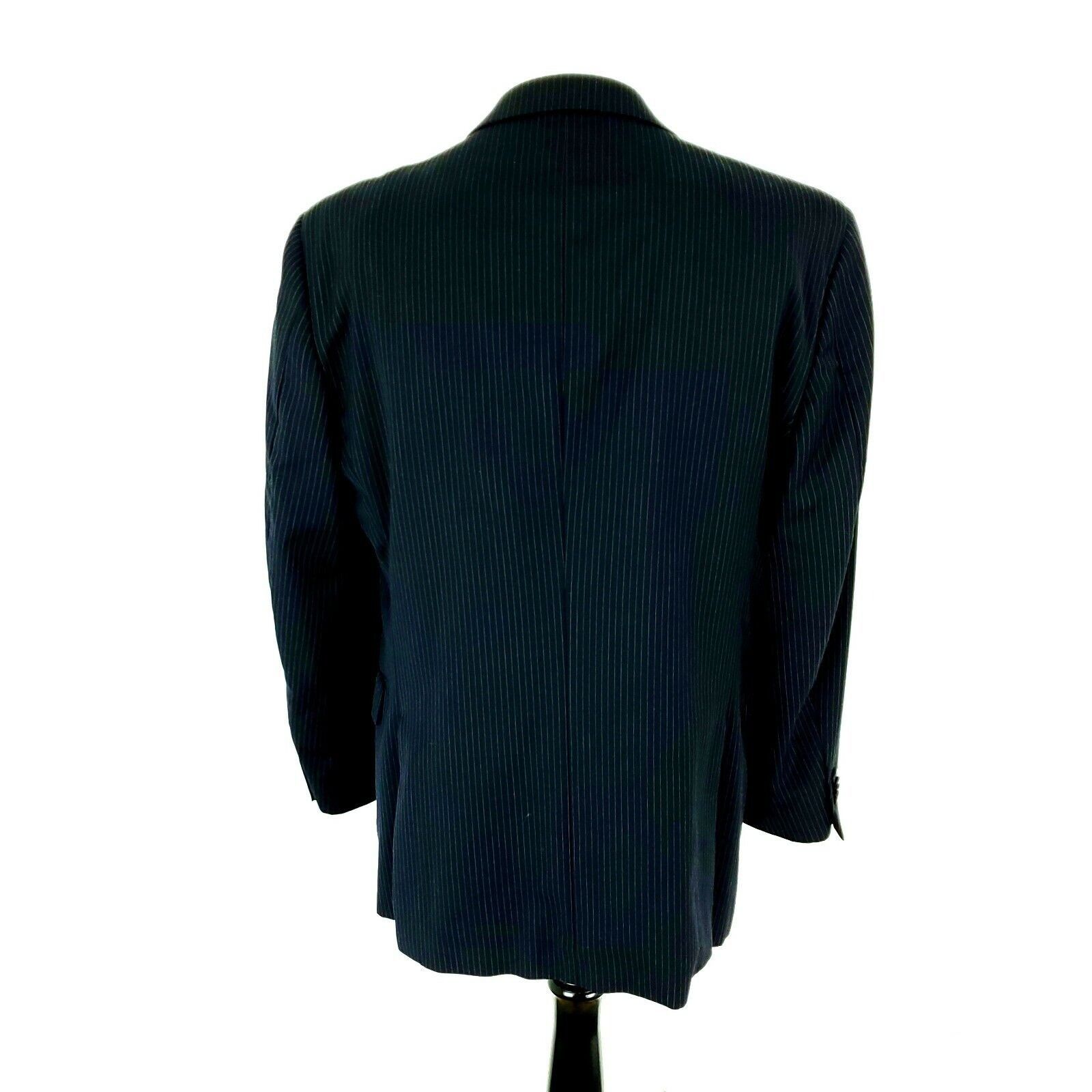 Tommy Hilfiger Tommy Hilfiger Wool 2 Button 2 Piece Suit 40R Blue Herringbo Size 40R - 6 Thumbnail