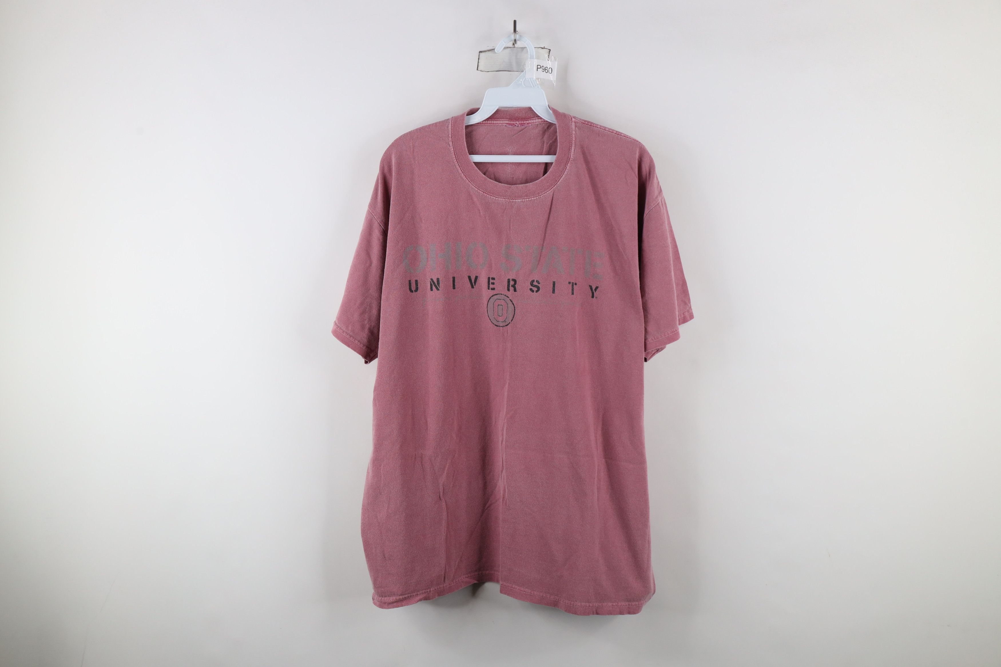 Vintage Vintage 90s Ohio State University T-Shirt Red Cotton Size US XL / EU 56 / 4 - 1 Thumbnail