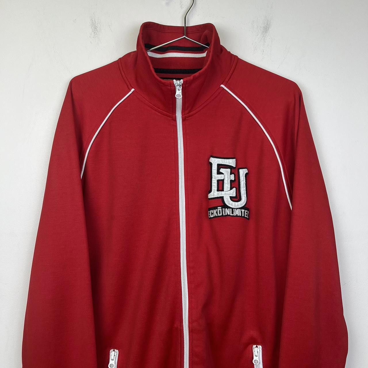 Designer Ecko Unlimited Red Track Jacket y2k Rap Zip Size US XL / EU 56 / 4 - 2 Thumbnail