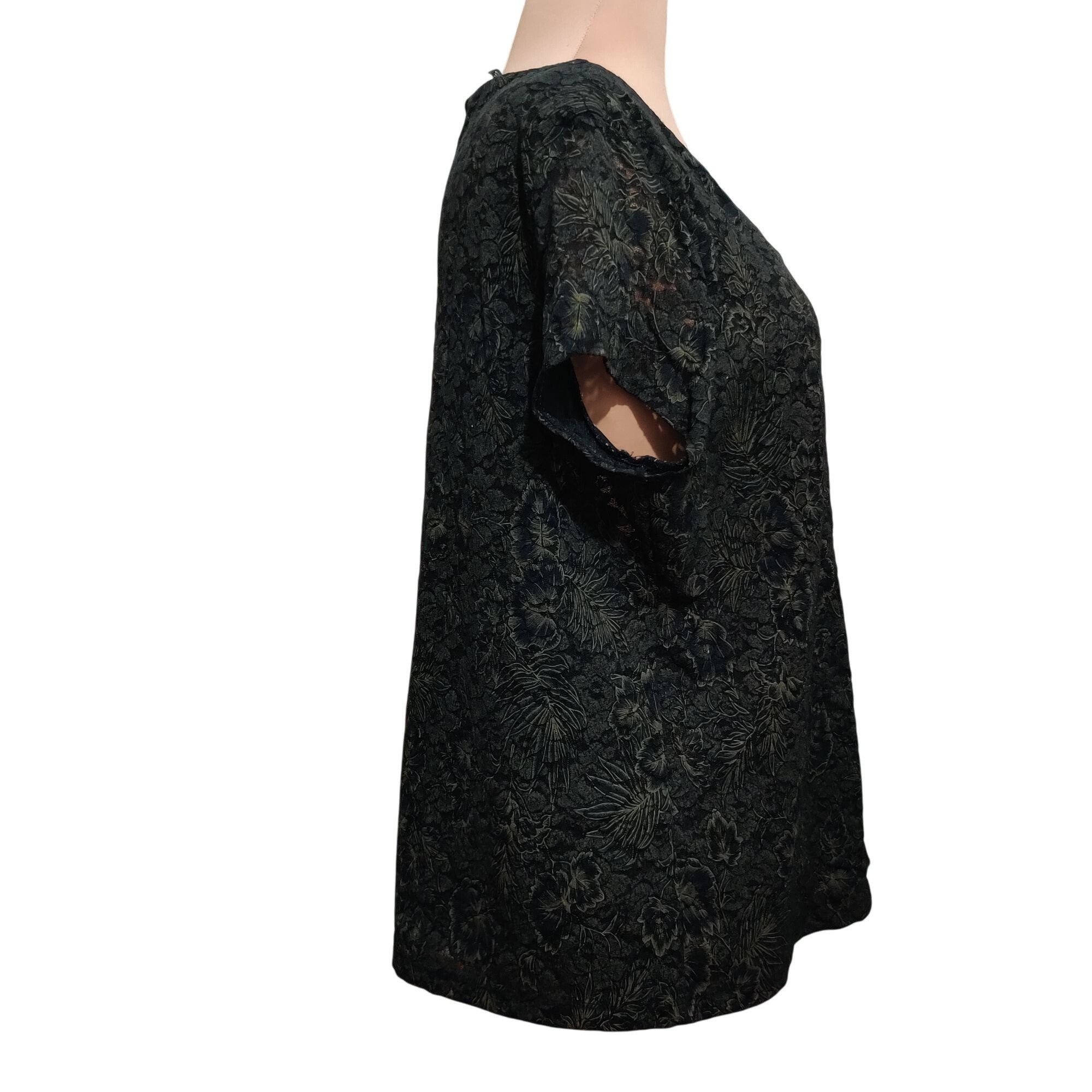 Alfani Alfani 2X Black Lace Floral Blouse Elegant Feminine Plus Siz Size XXL / US 16-18 / IT 52-54 - 3 Thumbnail