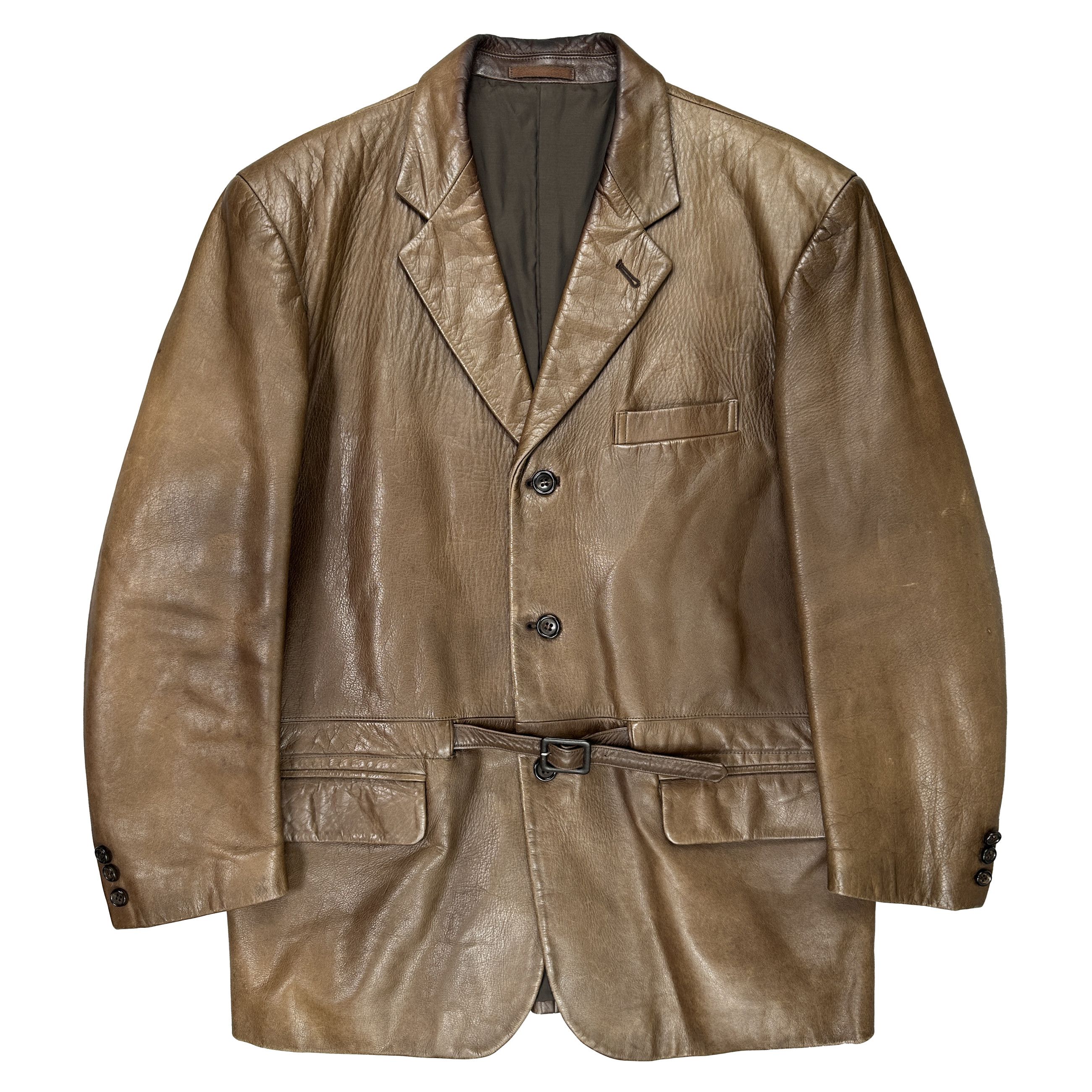 Comme des Garcons Homme Plus AD1989 Brown Leather Jacket Size US L / EU 52-54 / 3 - 1 Thumbnail