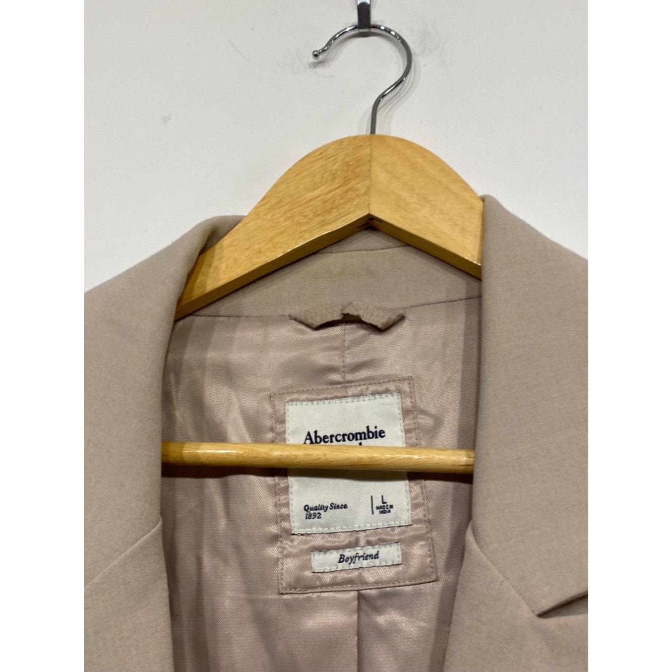 Abercrombie & Fitch Abercrombie & Fitch Cream Boyfriend Oversized Blazer Size La Size L / US 10 / IT 46 - 2 Thumbnail